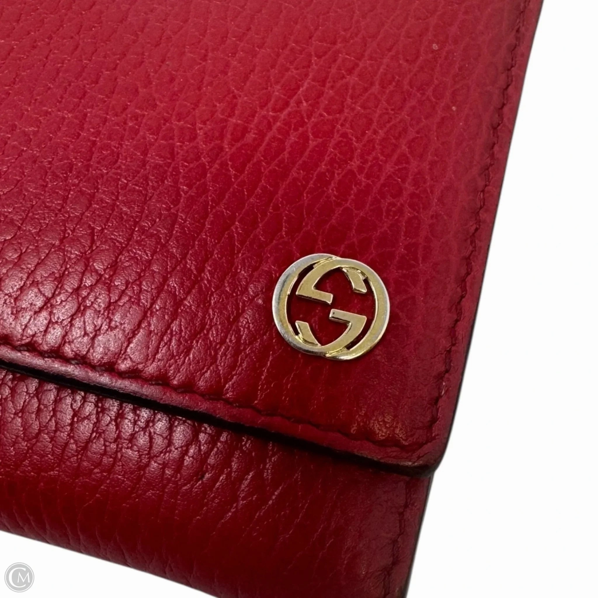 Pebbled Calfskin Leather Continental Interlocking G Wallet Luxury Designer By Gucci, Size: Large