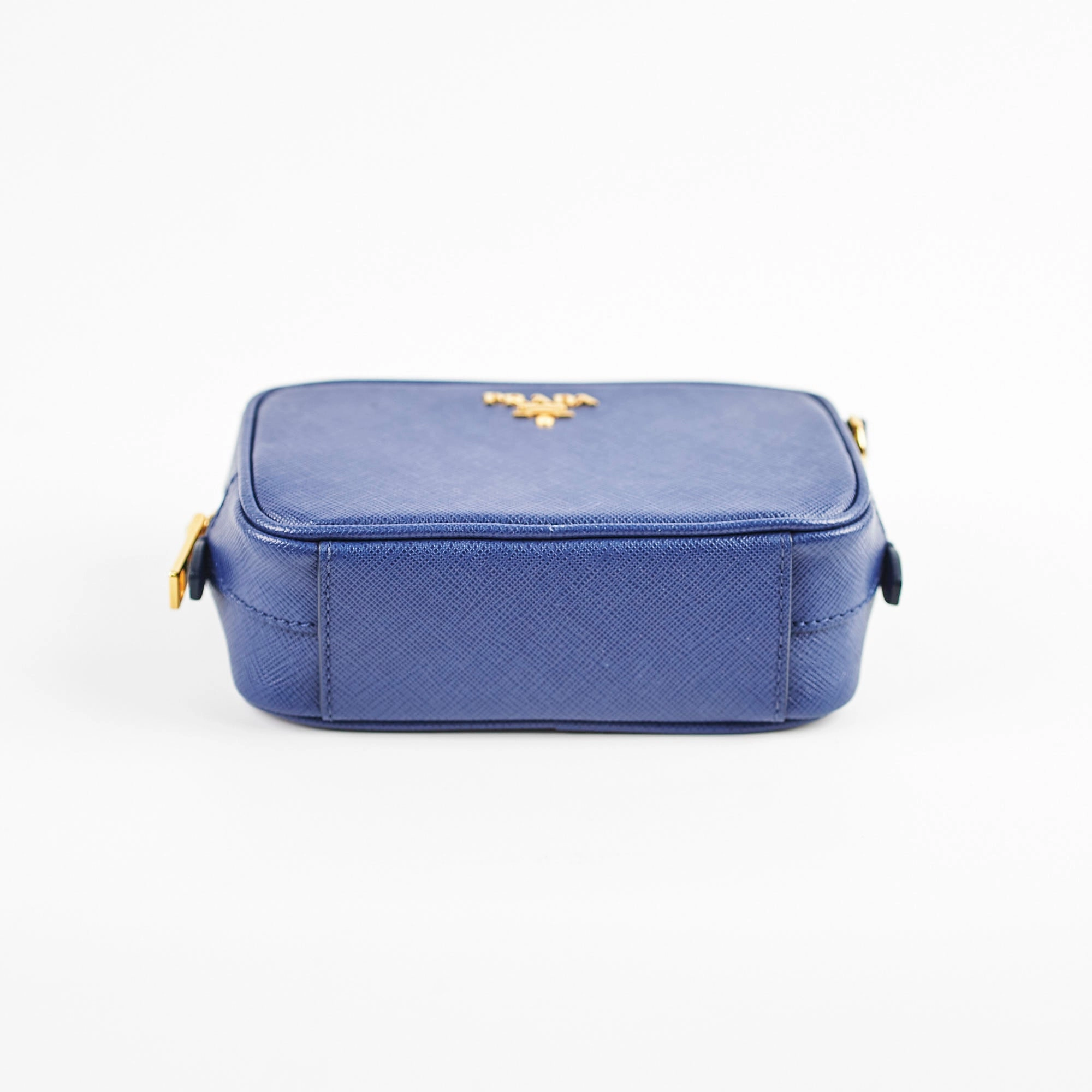 Prada Blue Mini Saffiano Leather Crossbody