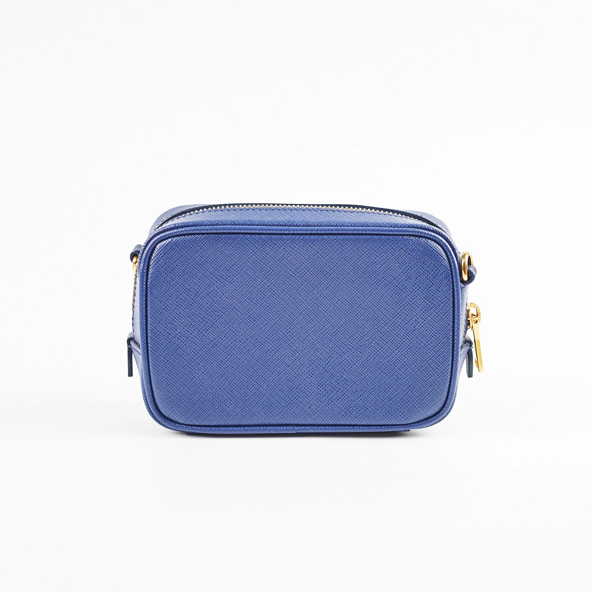 Prada Blue Mini Saffiano Leather Crossbody