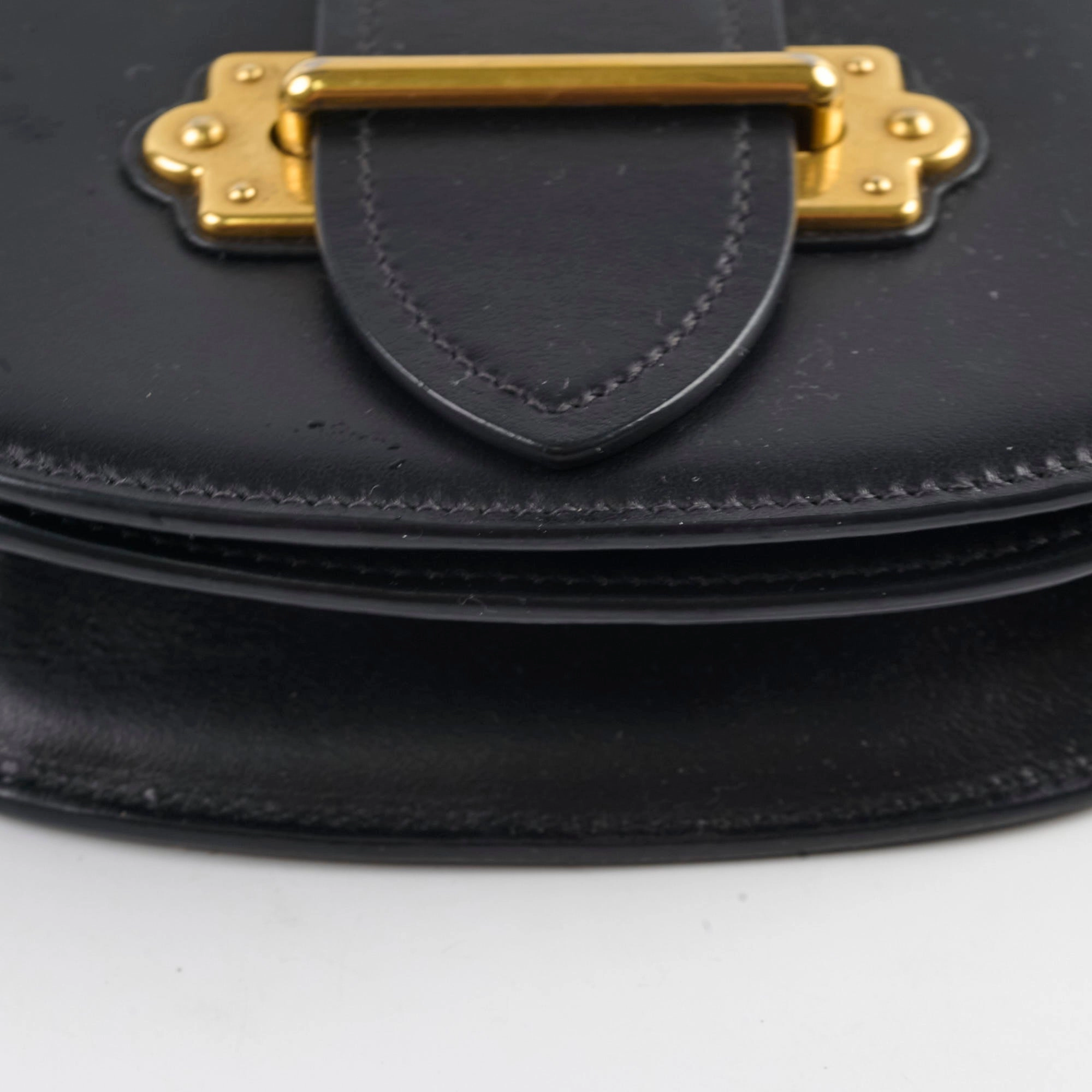 Prada Cahier Curved Crossbody Bag Black