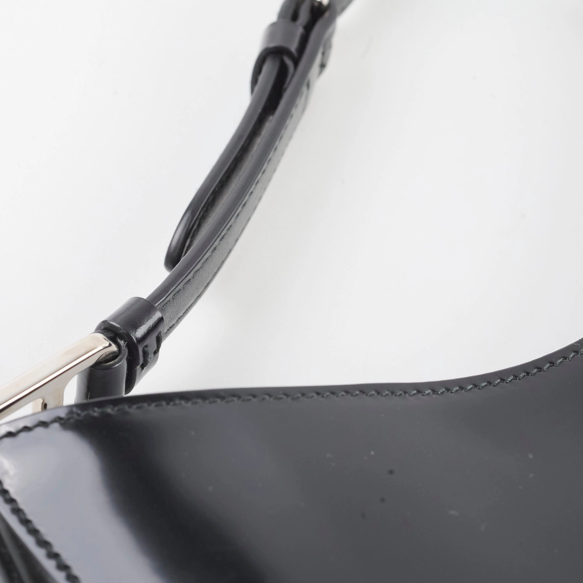 Prada Cleo Leather Shoulder Bag Black