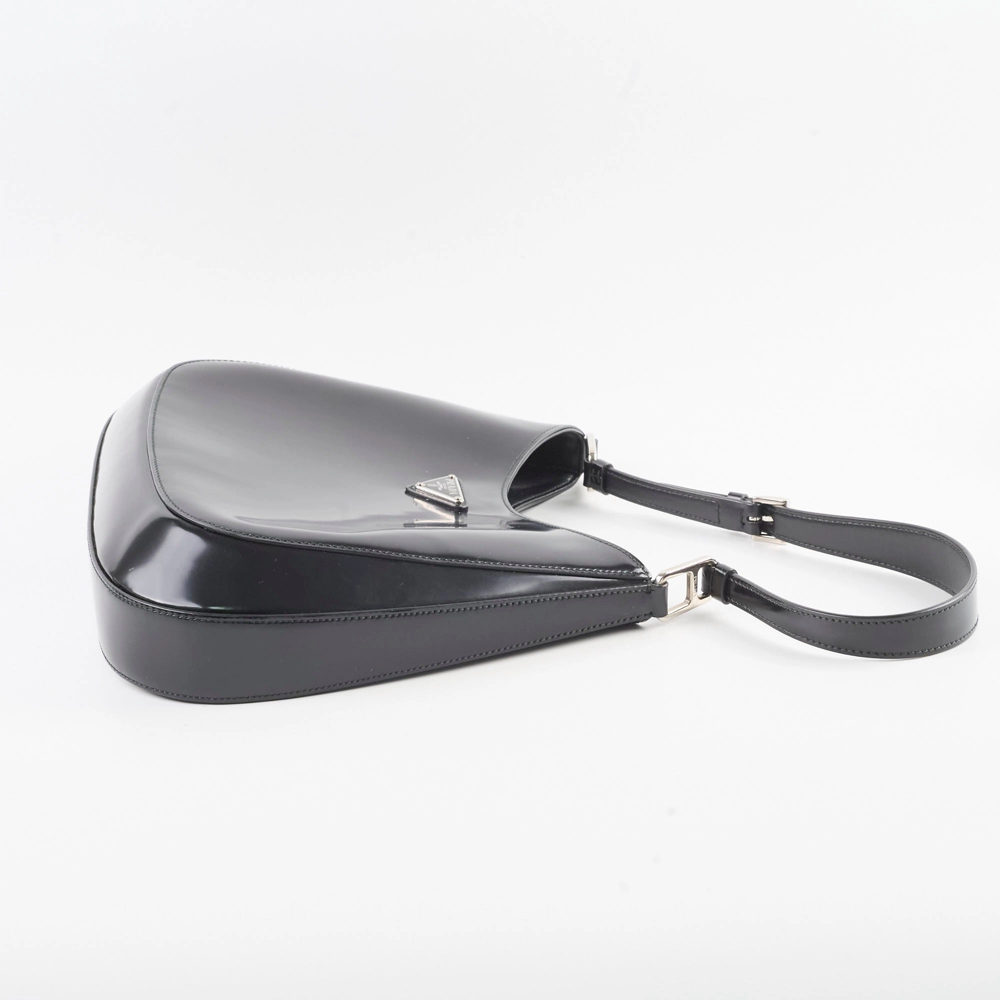 Prada Cleo Leather Shoulder Bag Black