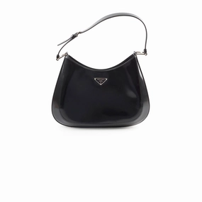 Prada Cleo Leather Shoulder Bag Black