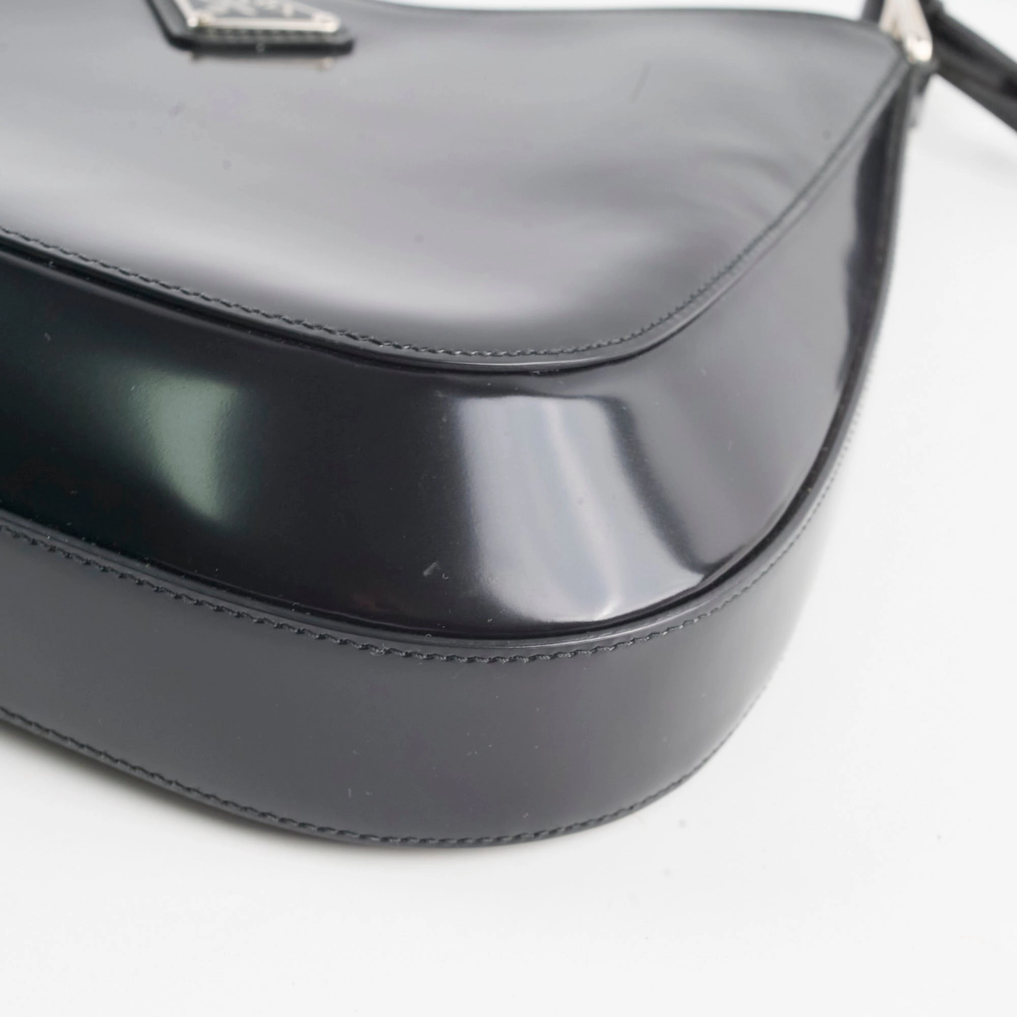 Prada Cleo Leather Shoulder Bag Black