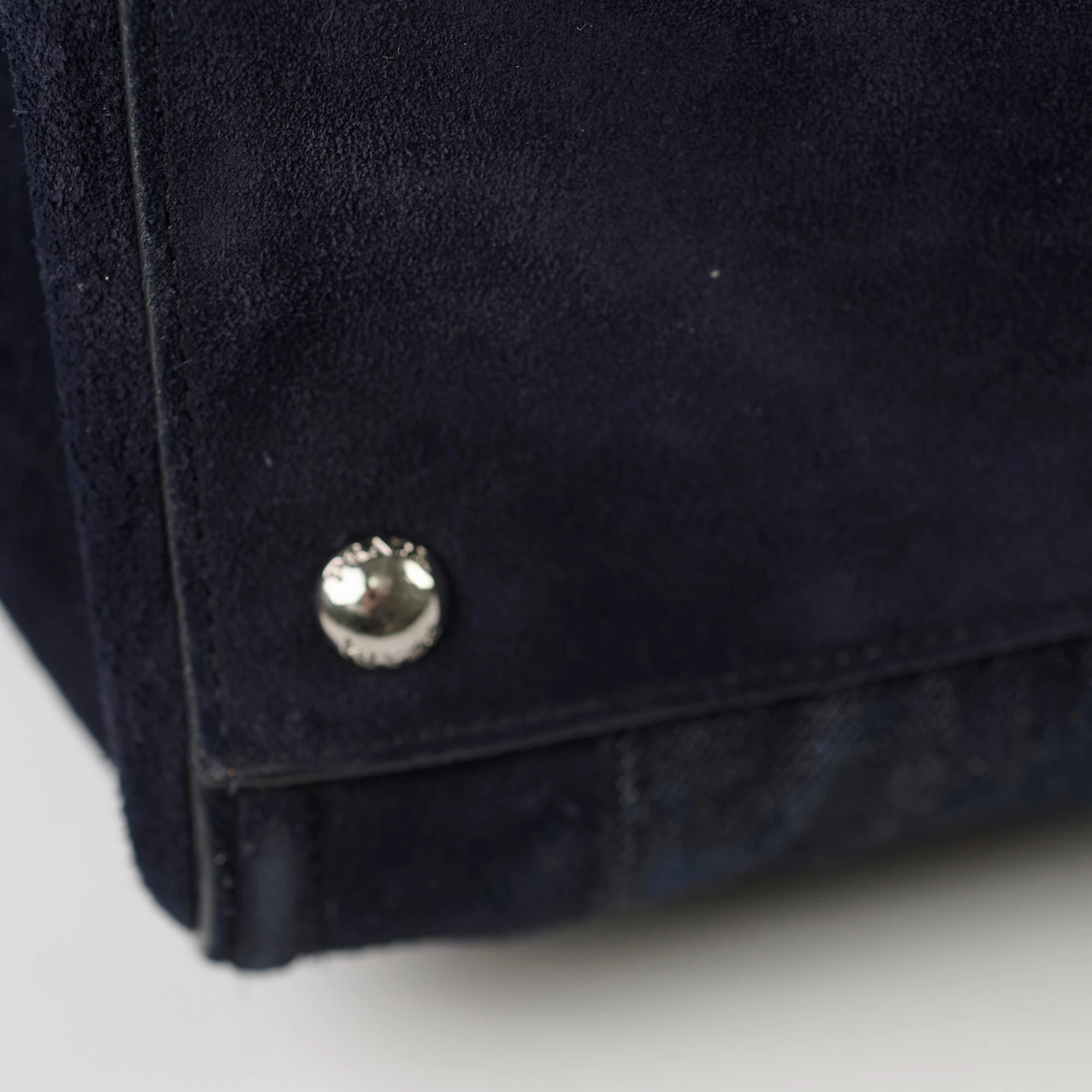 Prada Denim Double Zip Tote Navy