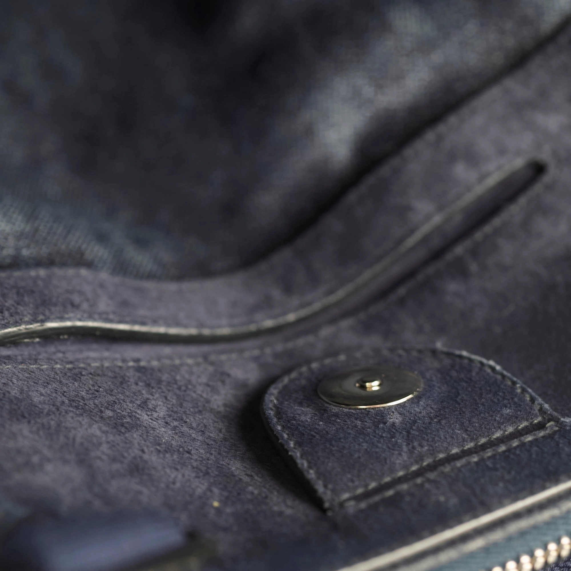 Prada Denim Double Zip Tote Navy