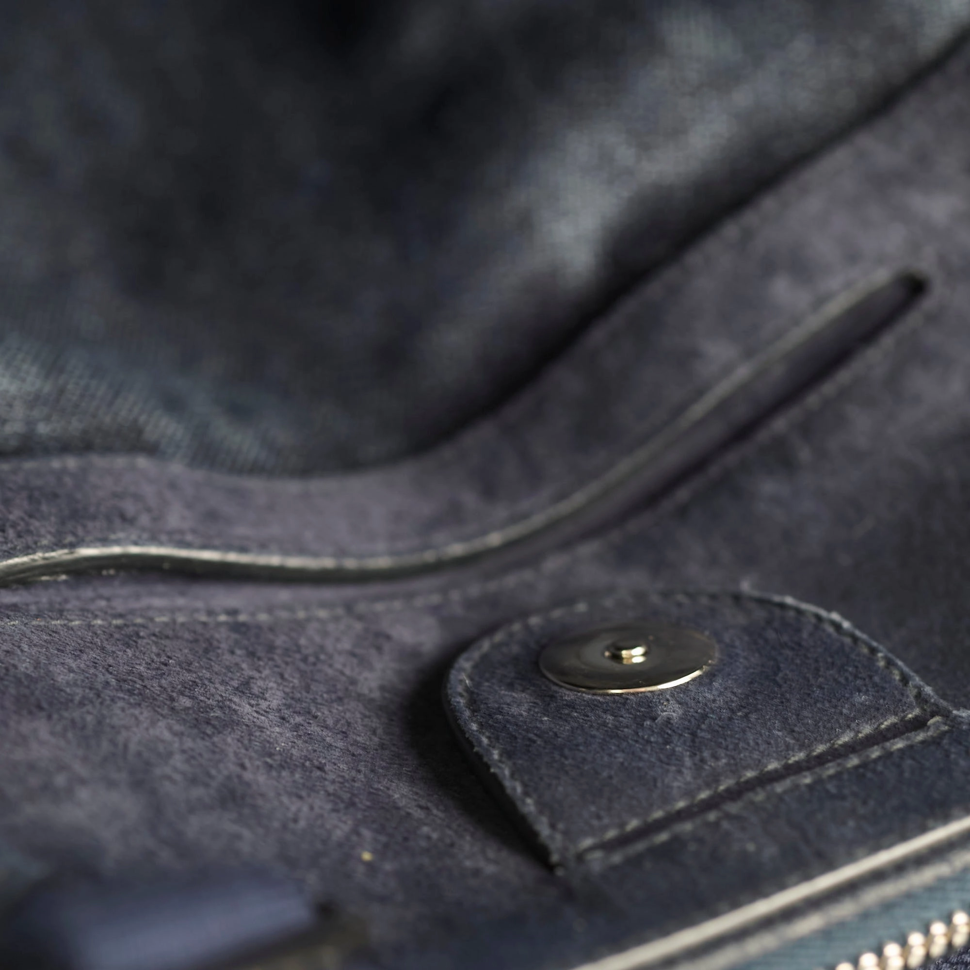 Prada Denim Double Zip Tote Navy