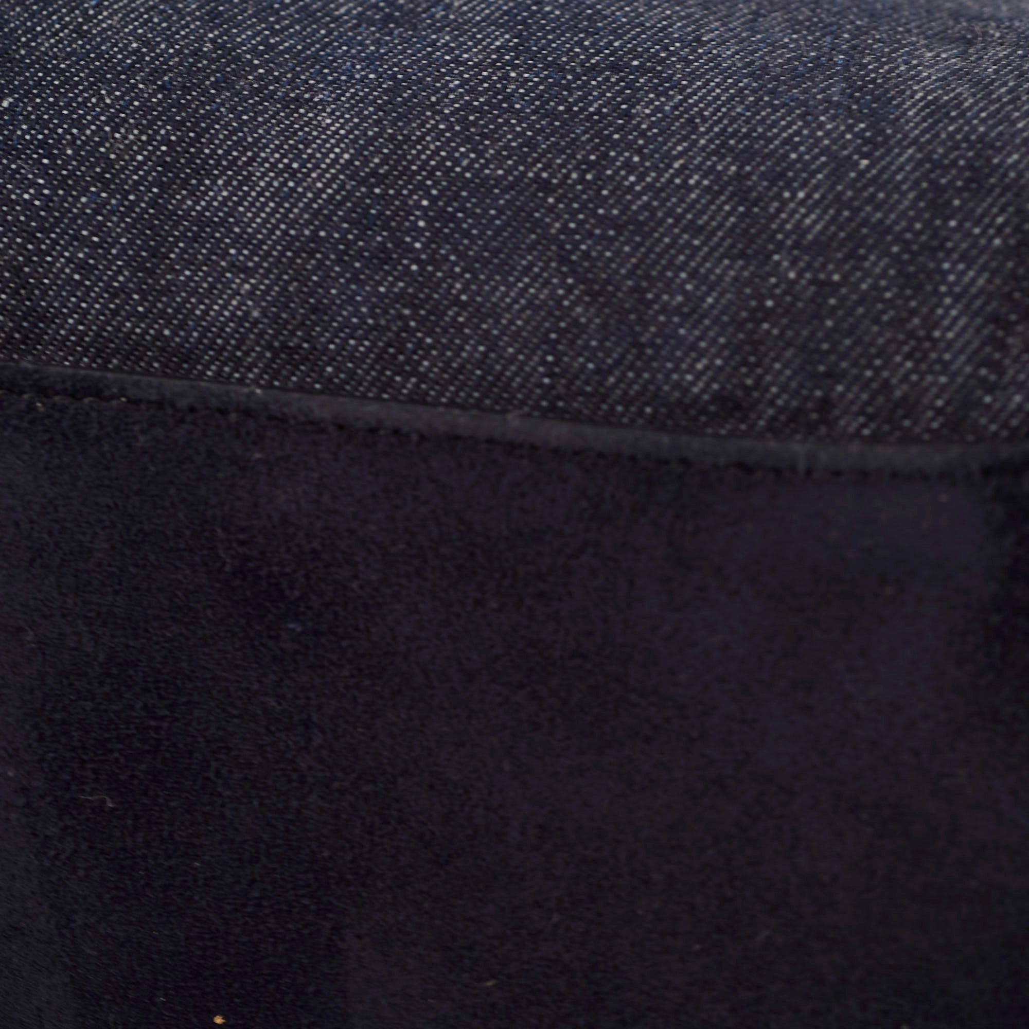 Prada Denim Double Zip Tote Navy