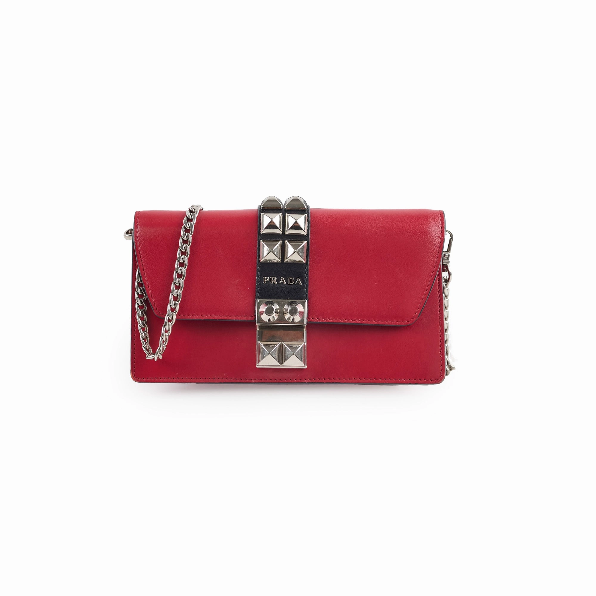 Prada Elektra Leather Crossbody Bag Red