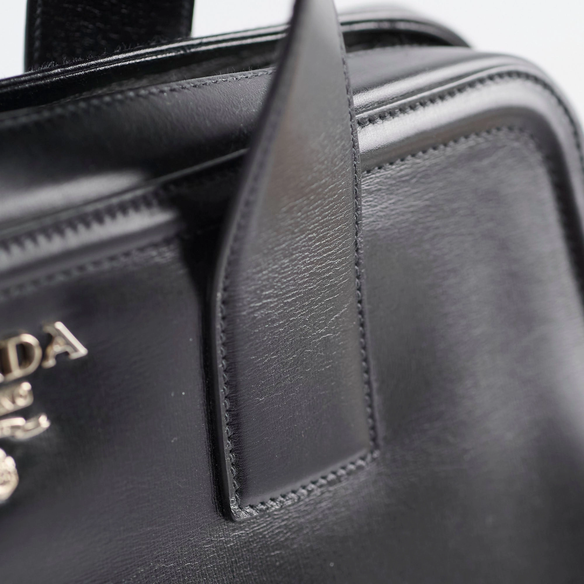 Prada Large Leather Tote Black