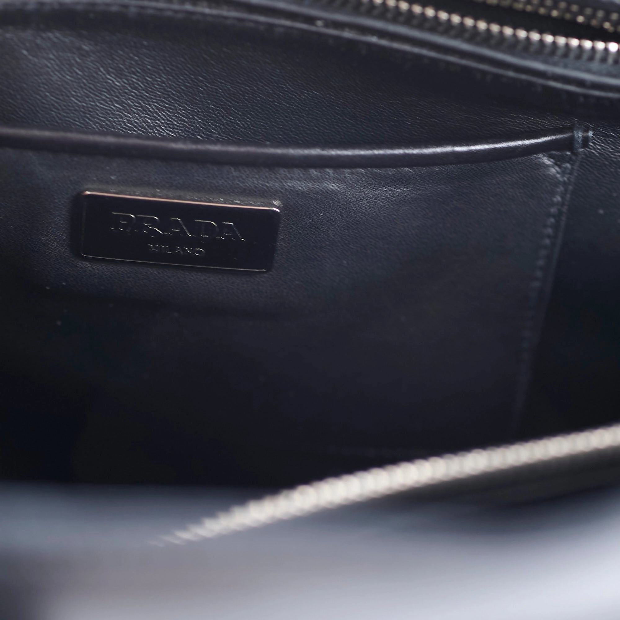 Prada Large Leather Tote Black