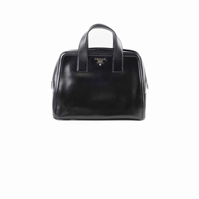 Prada Large Leather Tote Black