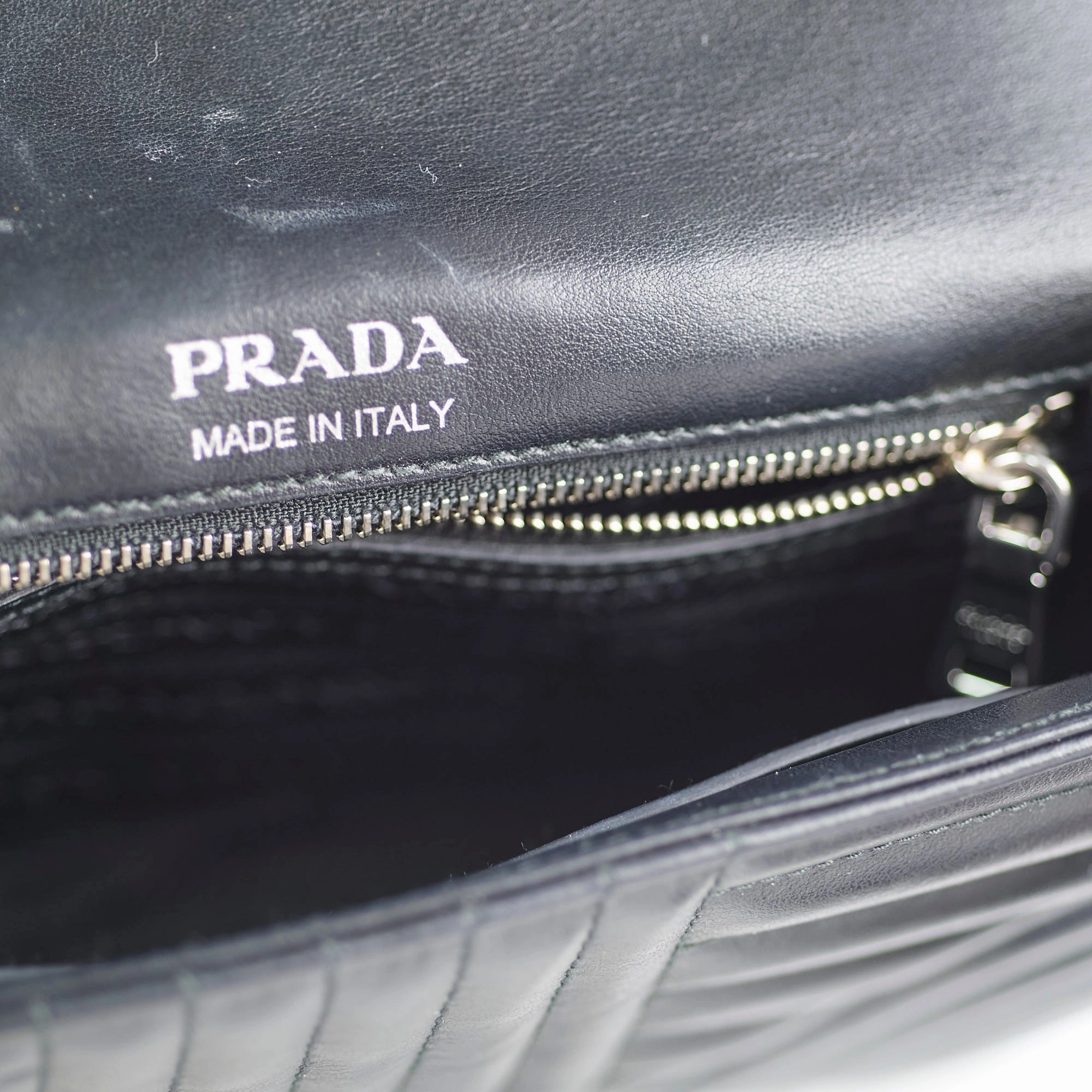 Prada Leather Diagramme Bag Black