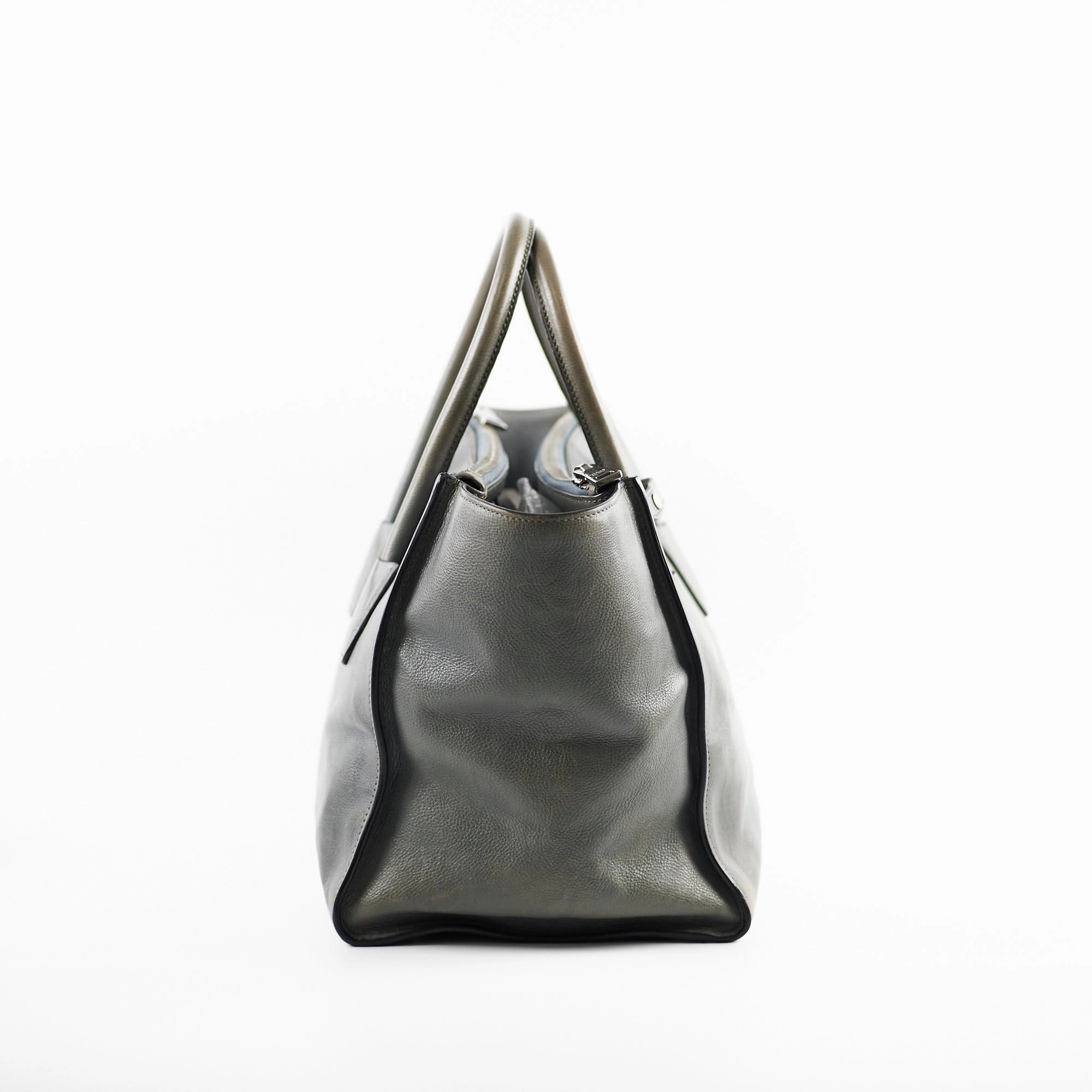 Prada Medium Glace Calf Twin Pocket Tote