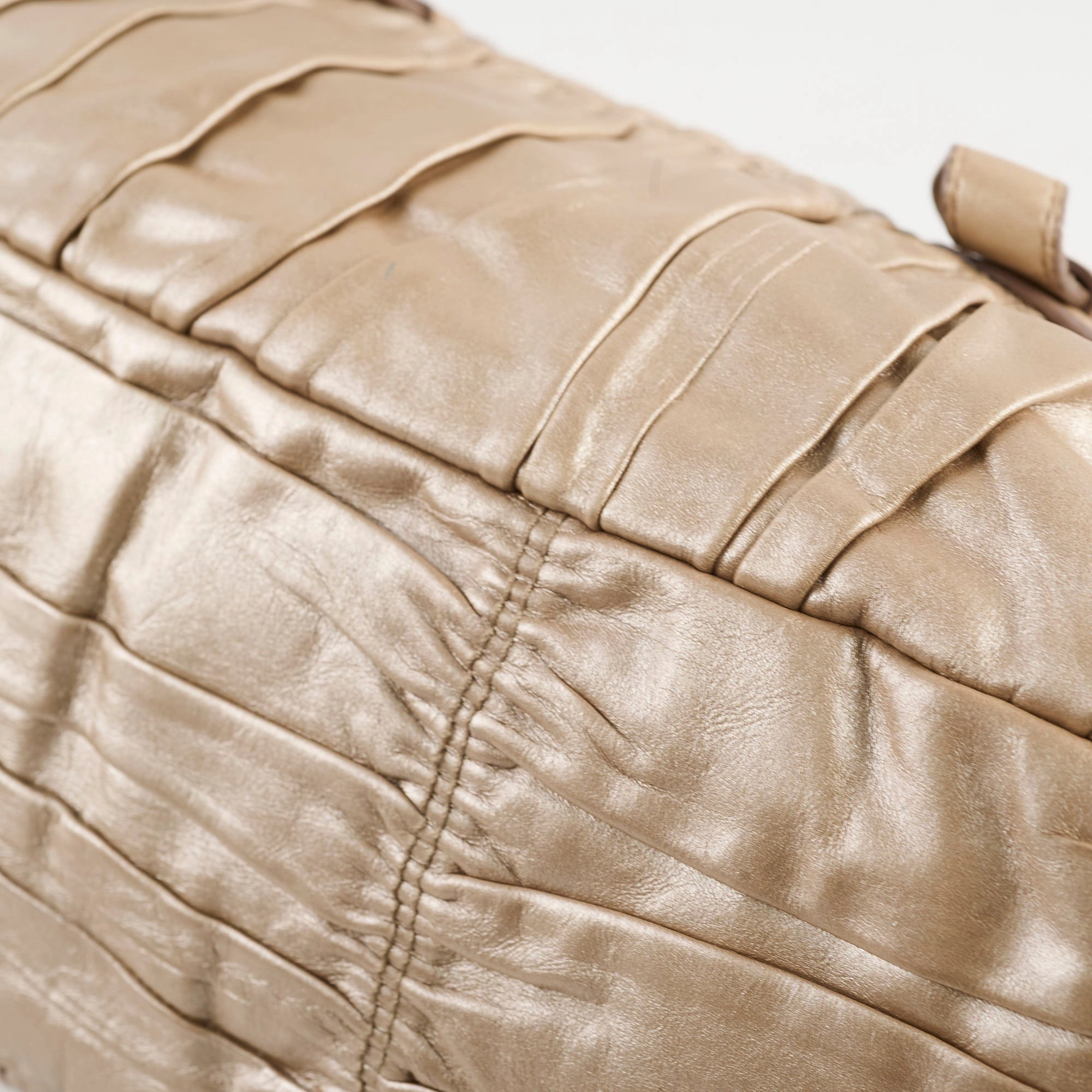 Prada Metallic Shoulder Bag Gold