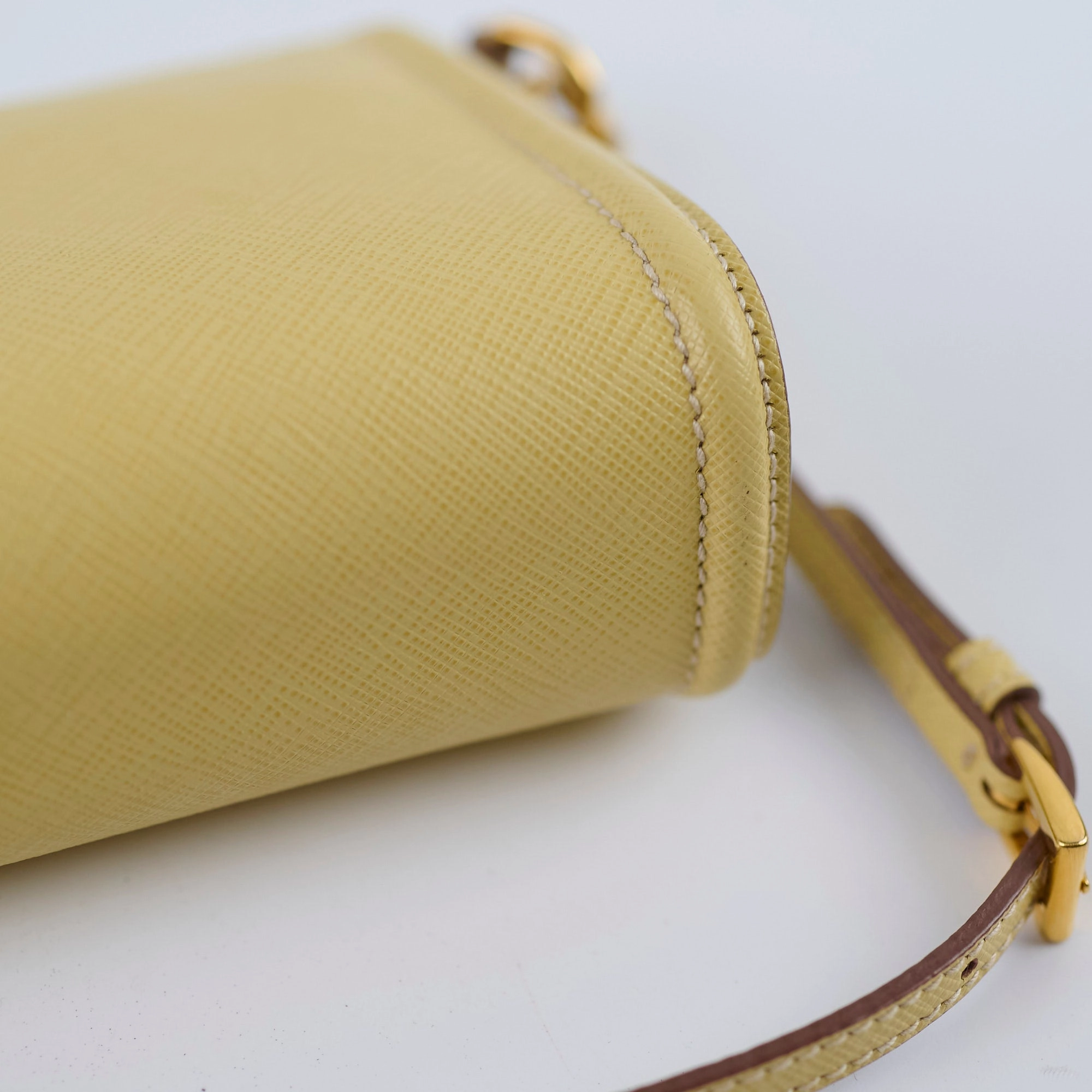 Prada Mini Saffiano Shoulder Bag Yellow