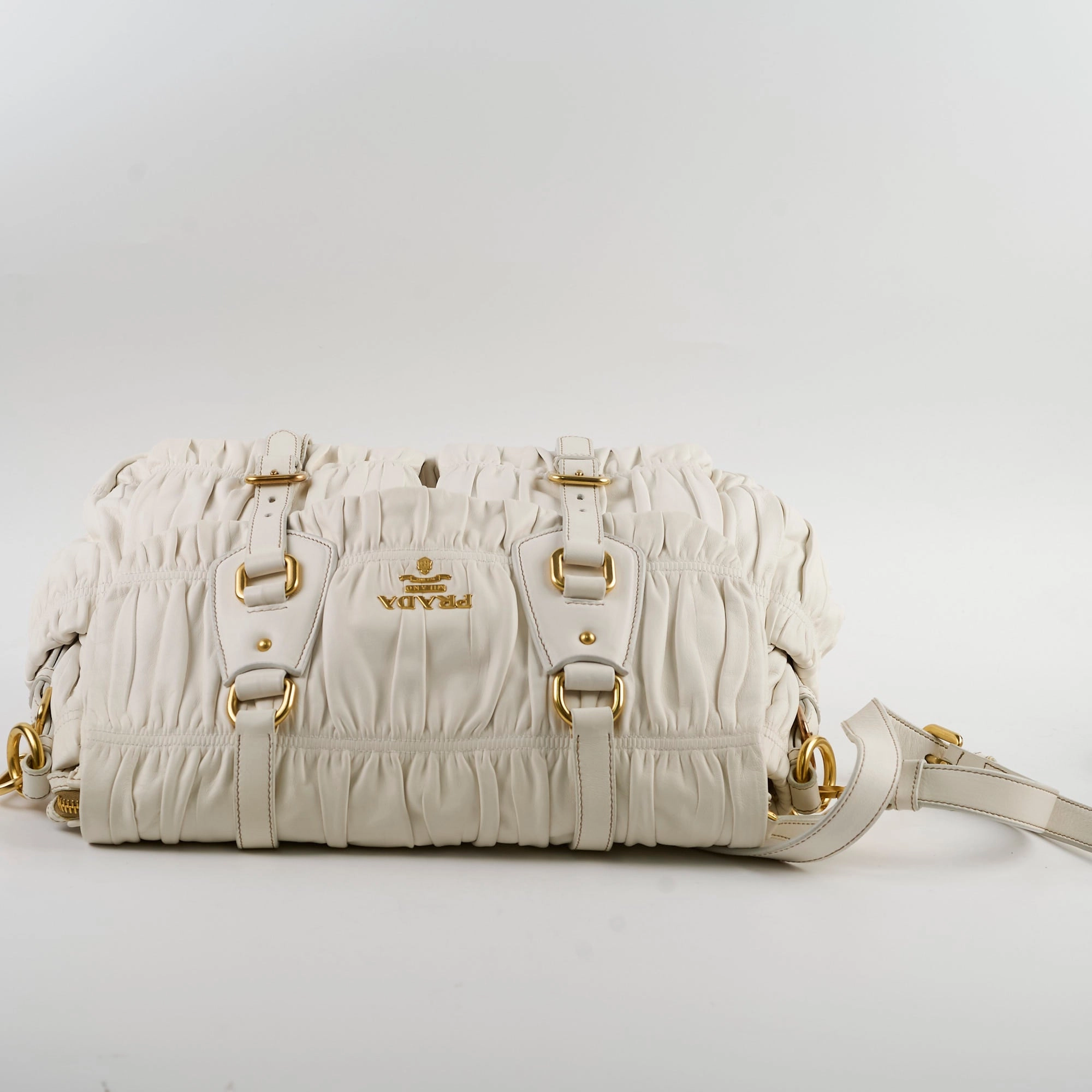 Prada Nappa Gauffre Nero White