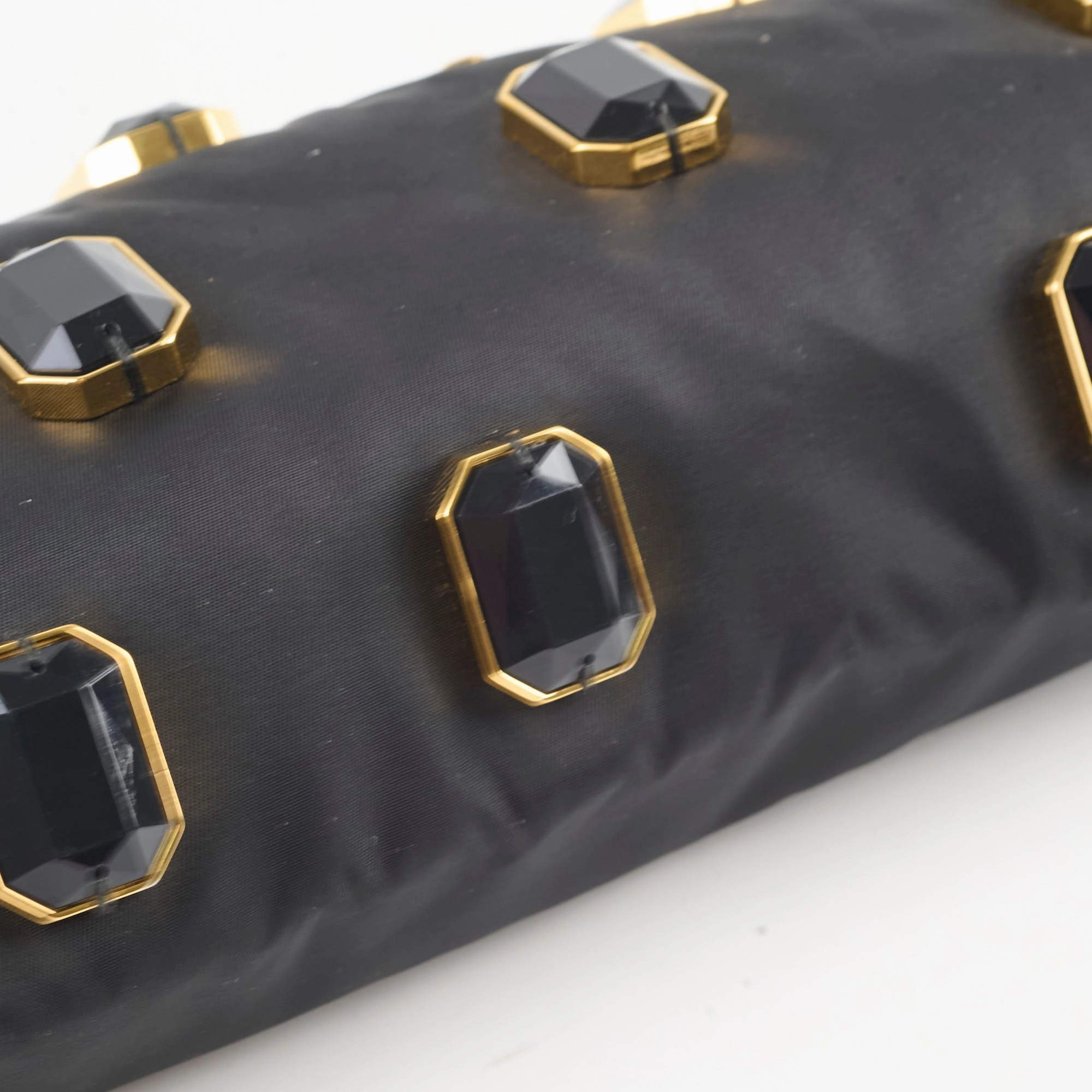 Prada Nylon Gem Shoulder Bag Black