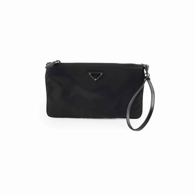 Prada Nylon Logo Pouch Black