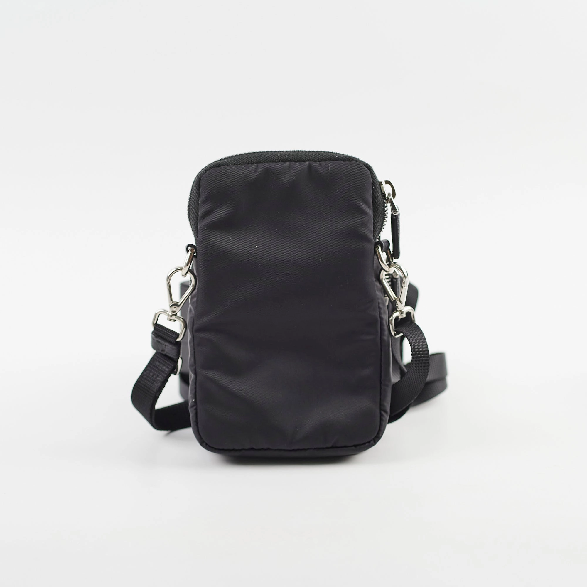 Prada Nylon Phone Case Crossbody Bag Black