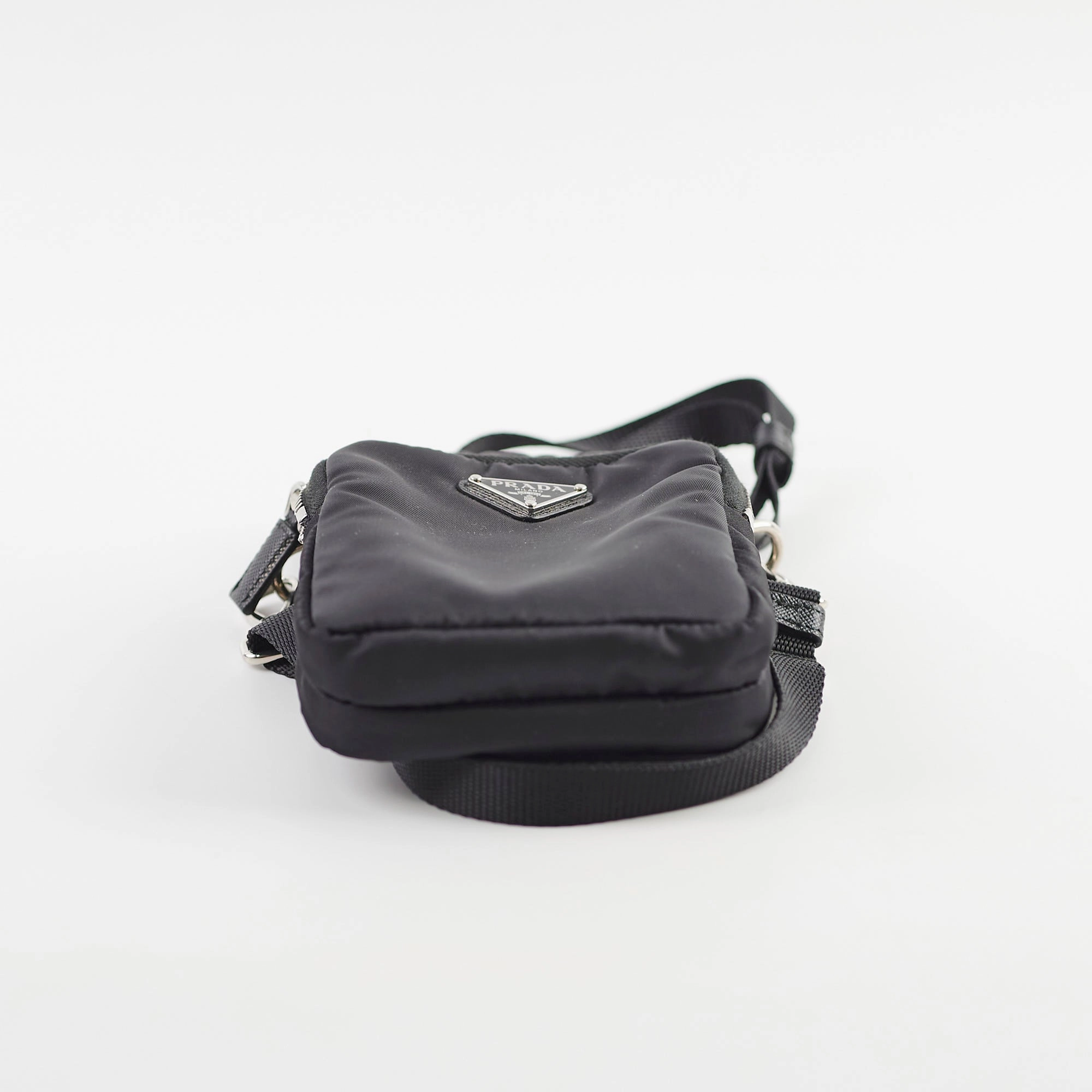 Prada Nylon Phone Case Crossbody Bag Black