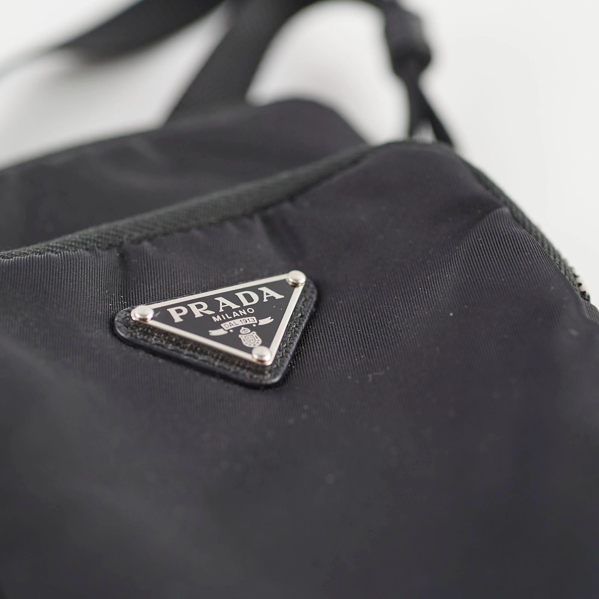Prada Nylon Phone Case Crossbody Bag Black