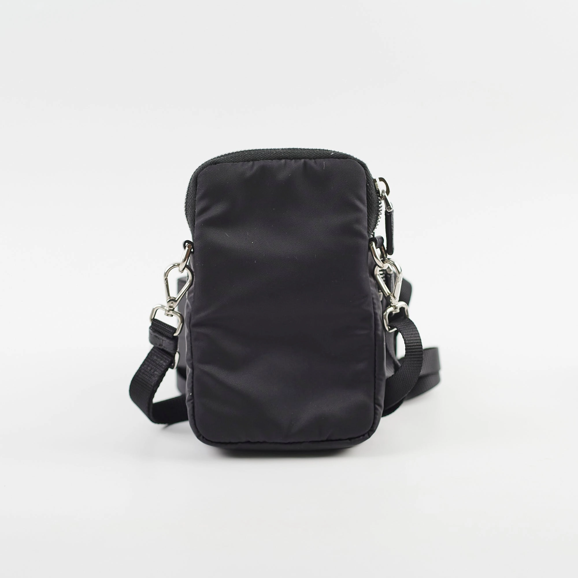 Prada Nylon Phone Case Crossbody Bag Black