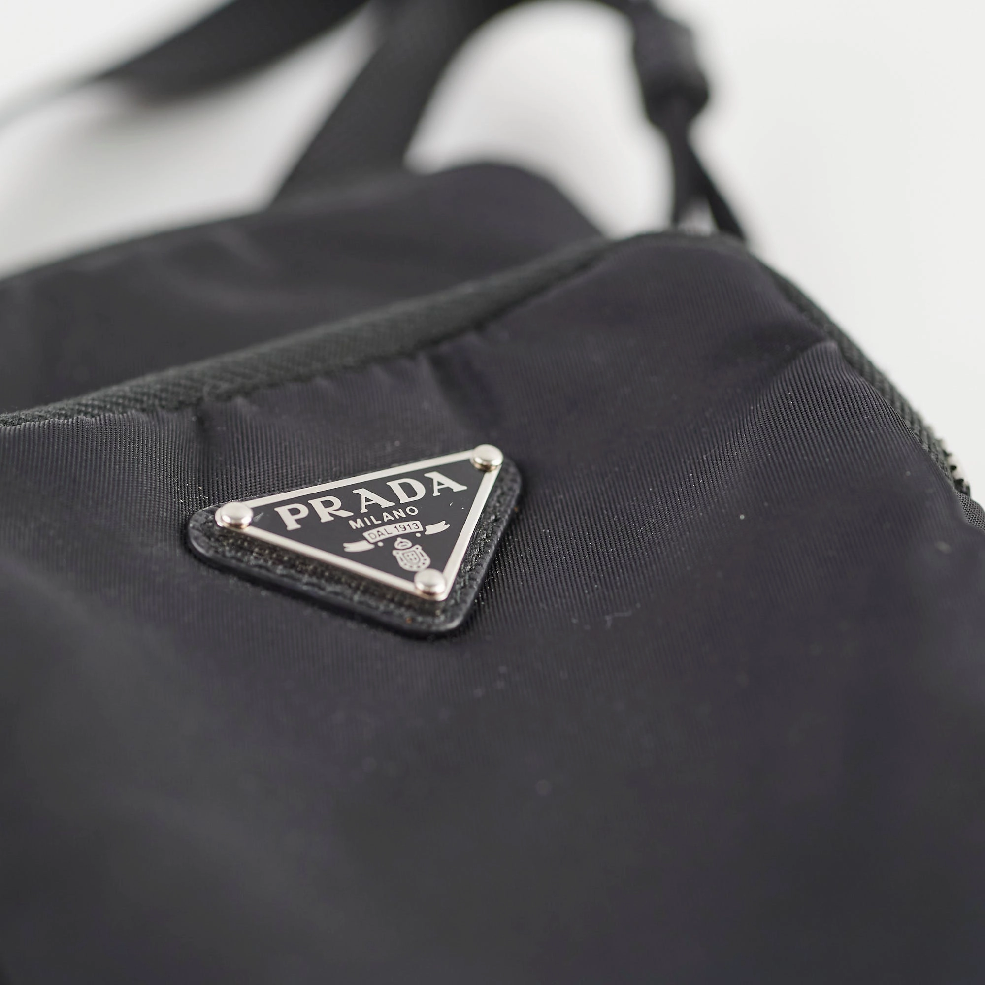 Prada Nylon Phone Case Crossbody Bag Black