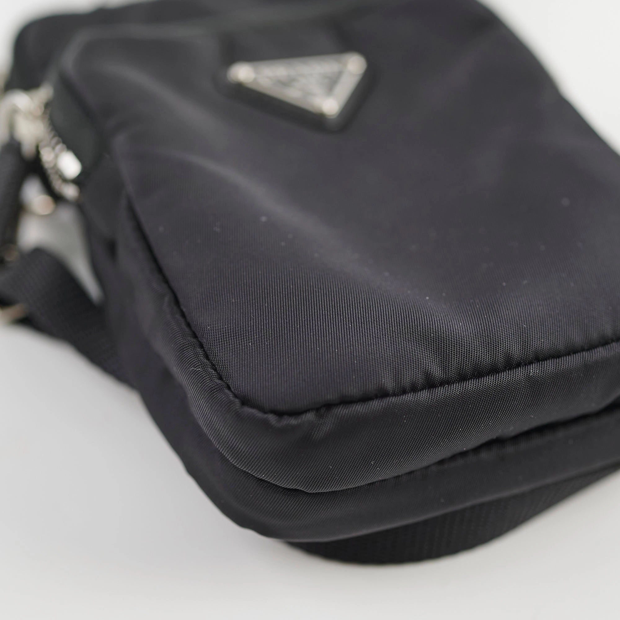Prada Nylon Phone Case Crossbody Bag Black
