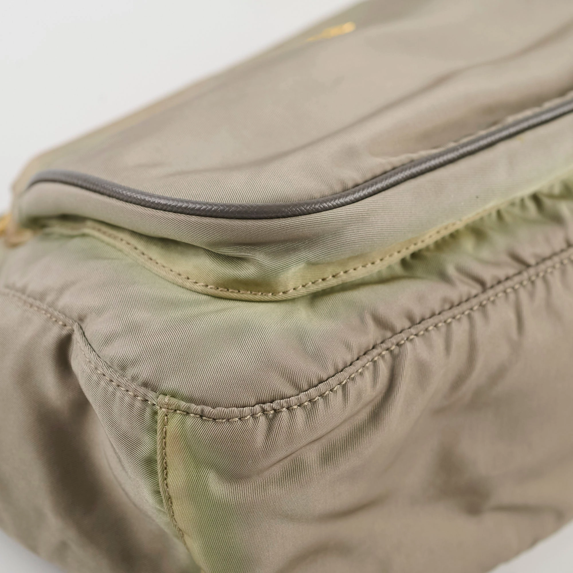 Prada Nylon Shoulder Bag Khaki Green