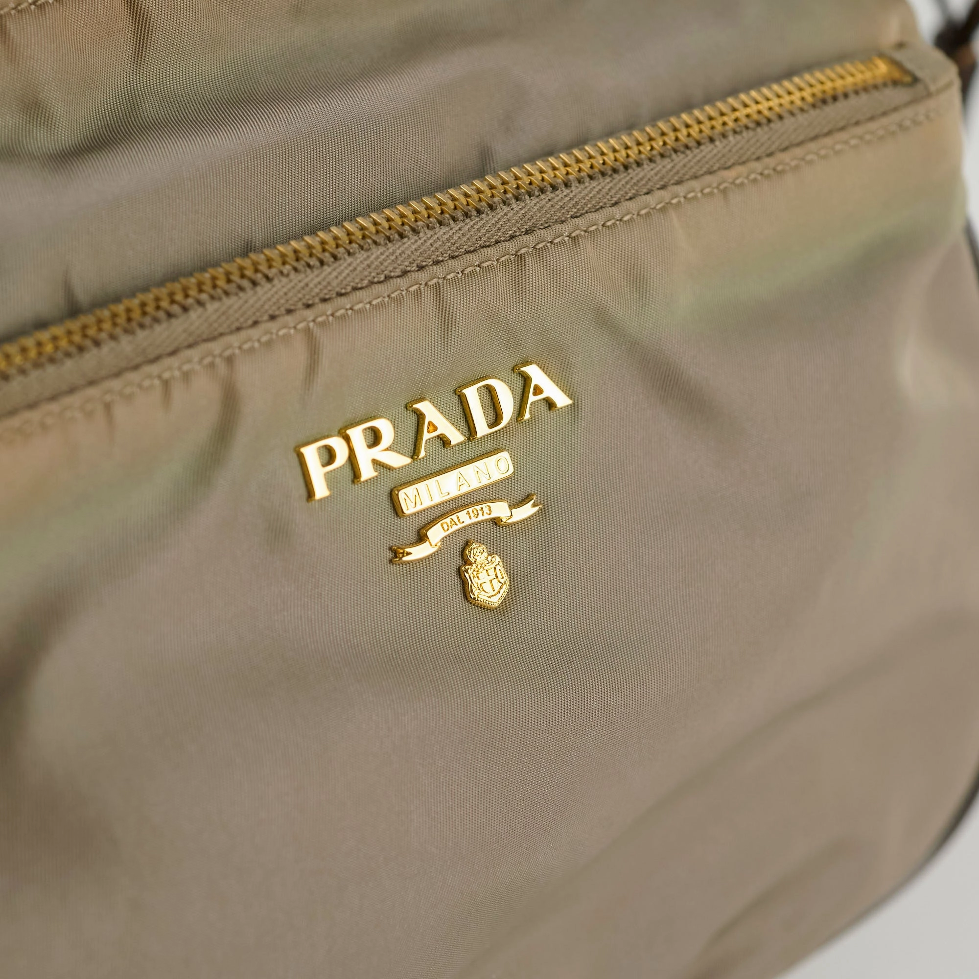 Prada Nylon Shoulder Bag Khaki Green
