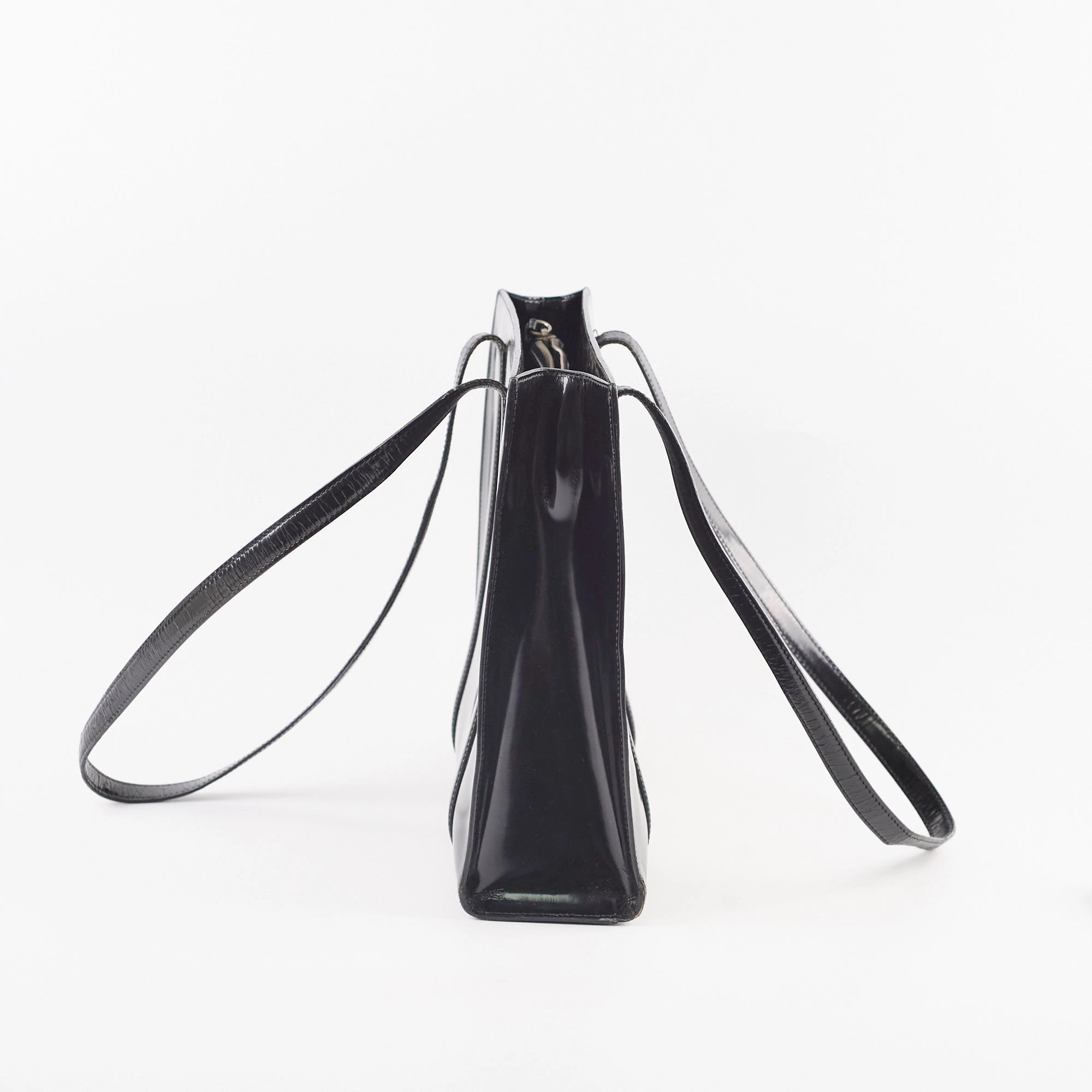 Prada Patent Leather Tote Black