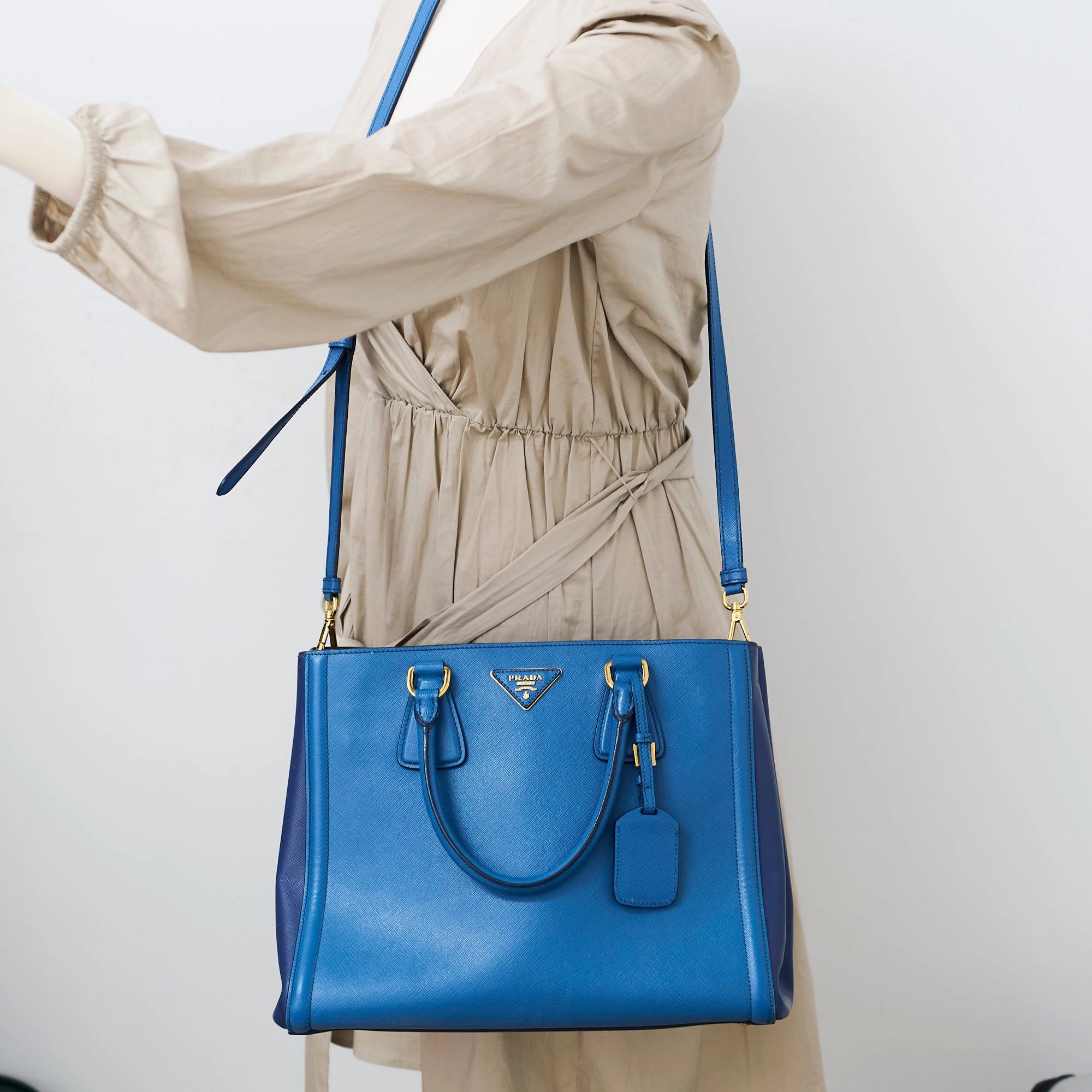 Prada Saffiano Blue Tote