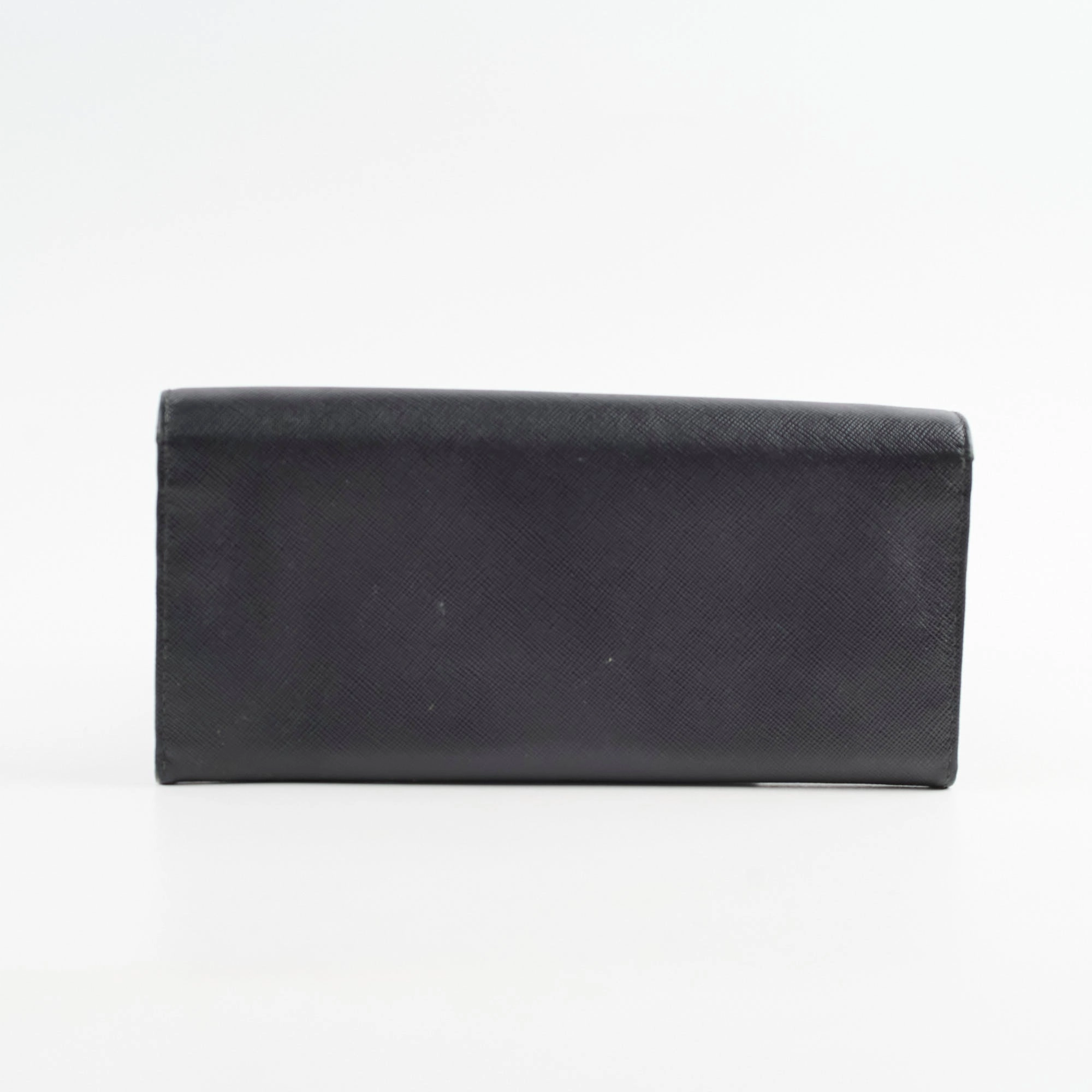 Prada Saffiano Wallet On Chain Black