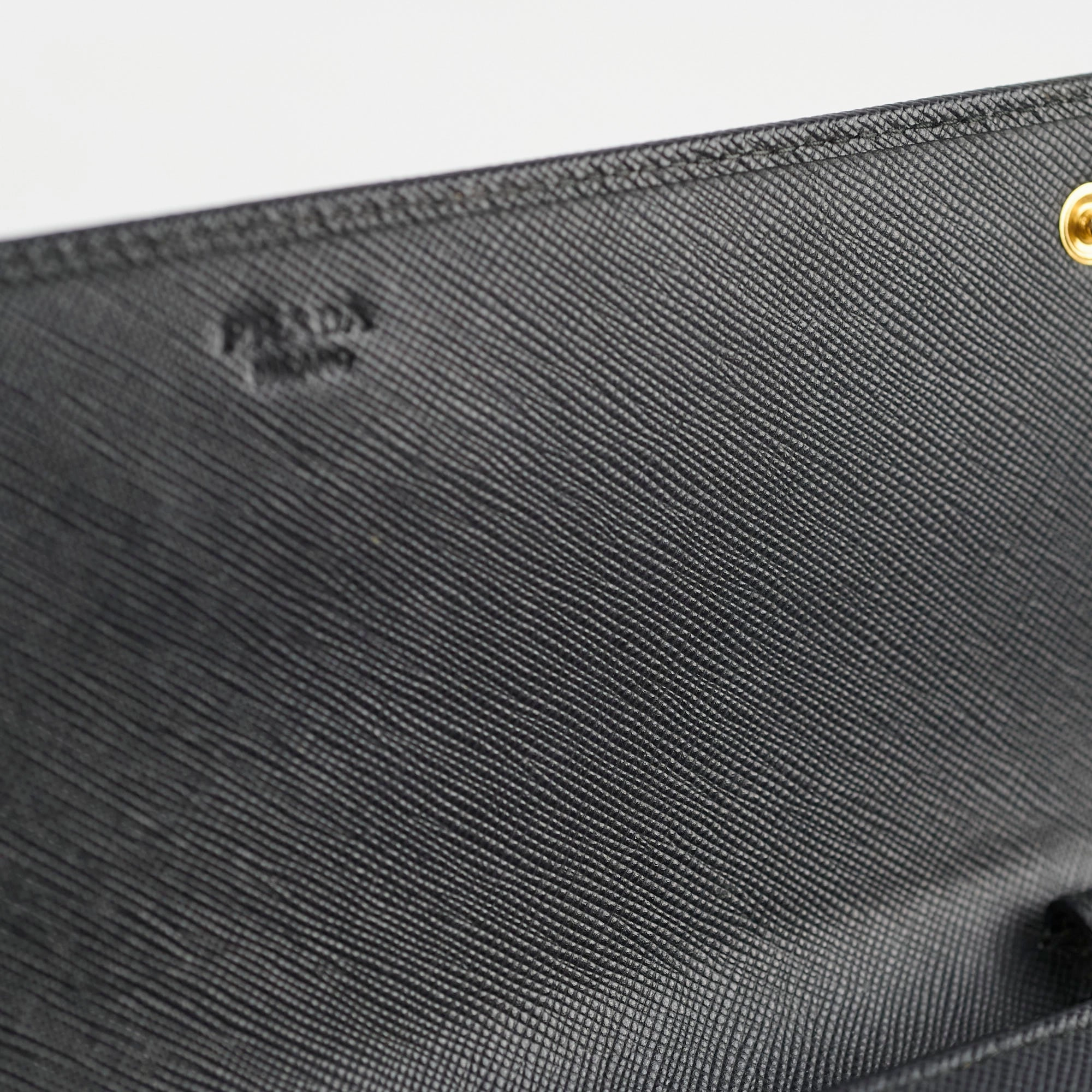 Prada Saffiano Wallet On Chain Black
