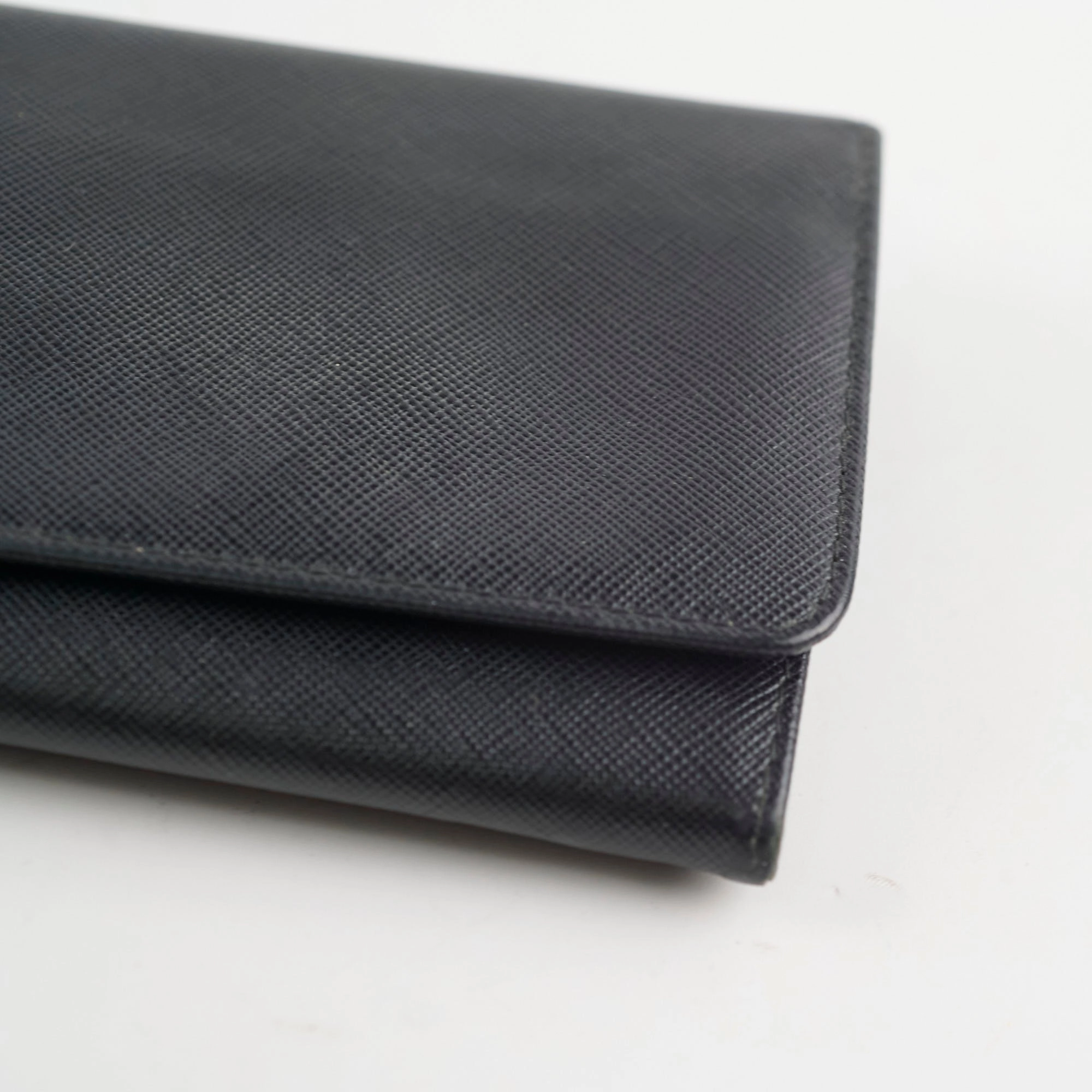 Prada Saffiano Wallet On Chain Black