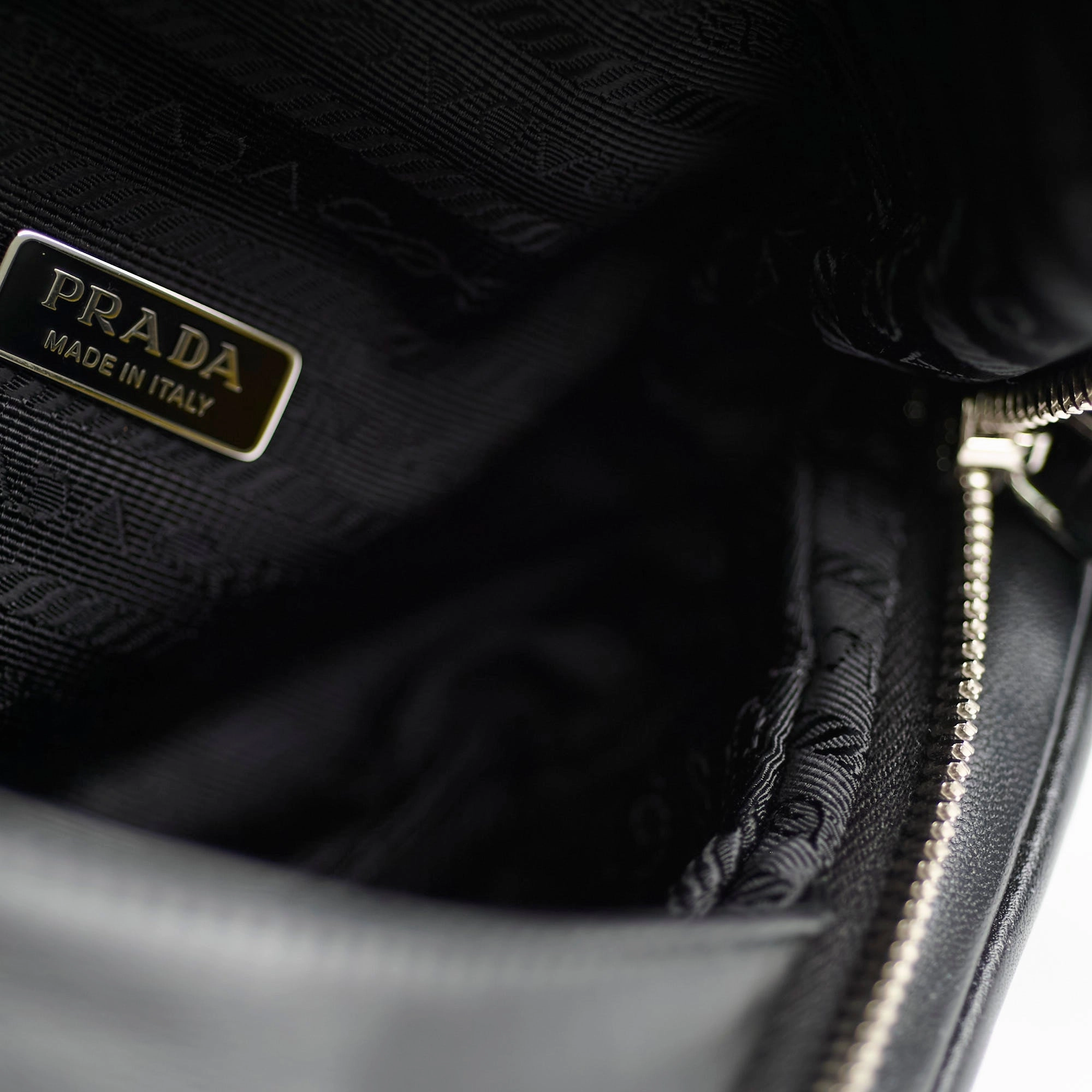 Prada Triangle Leather Black Crossbody Bag