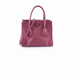 Prada Twin Pocket Leather Tote Pink