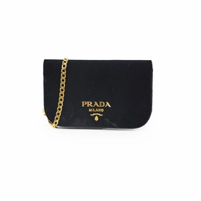 Prada Velvet Crossbody Bag Black