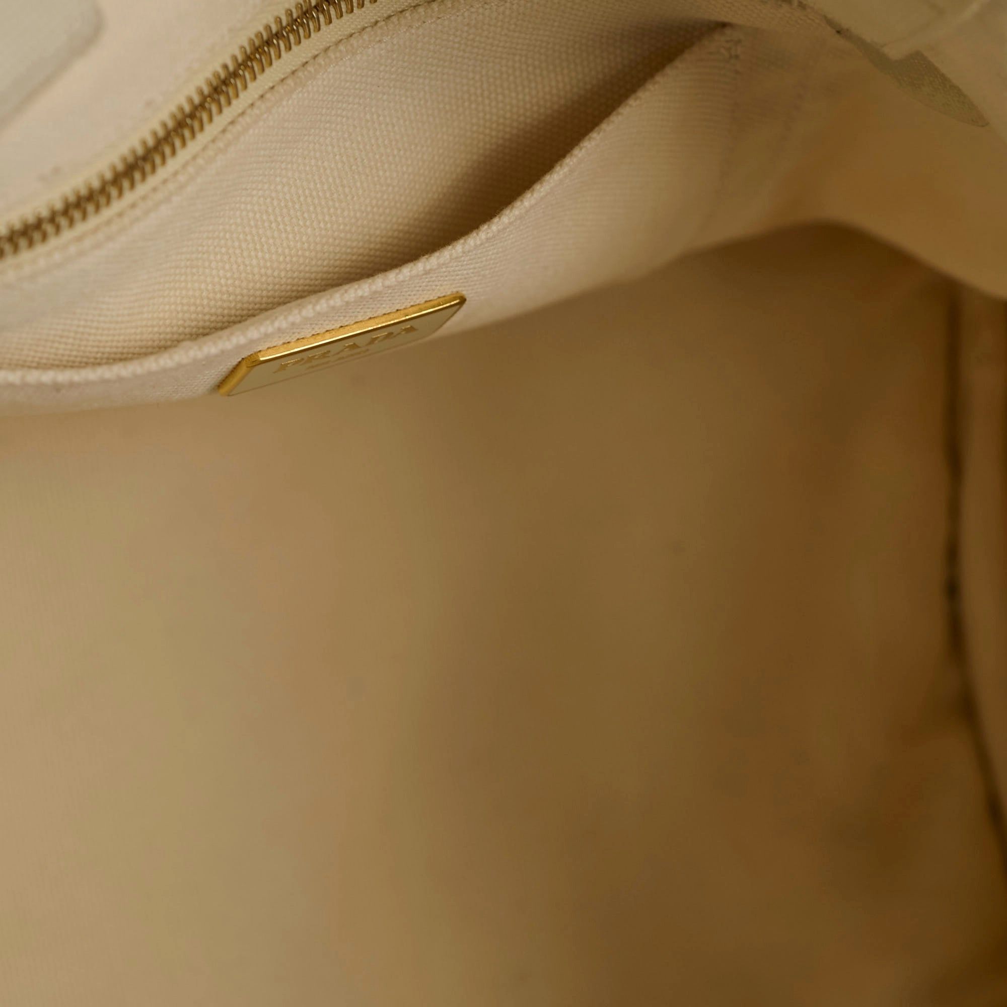 Prada White Canapa Medium Bag