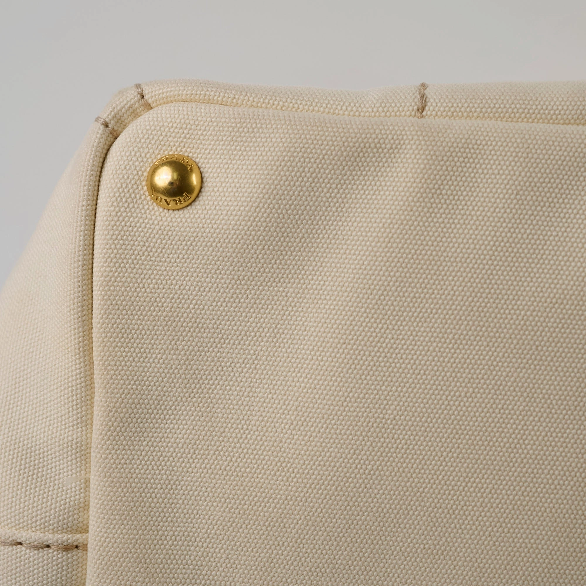 Prada White Canapa Medium Bag
