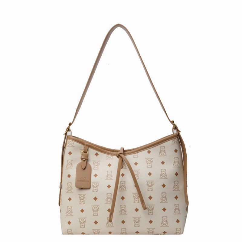 Printed bear large capacity tote bag