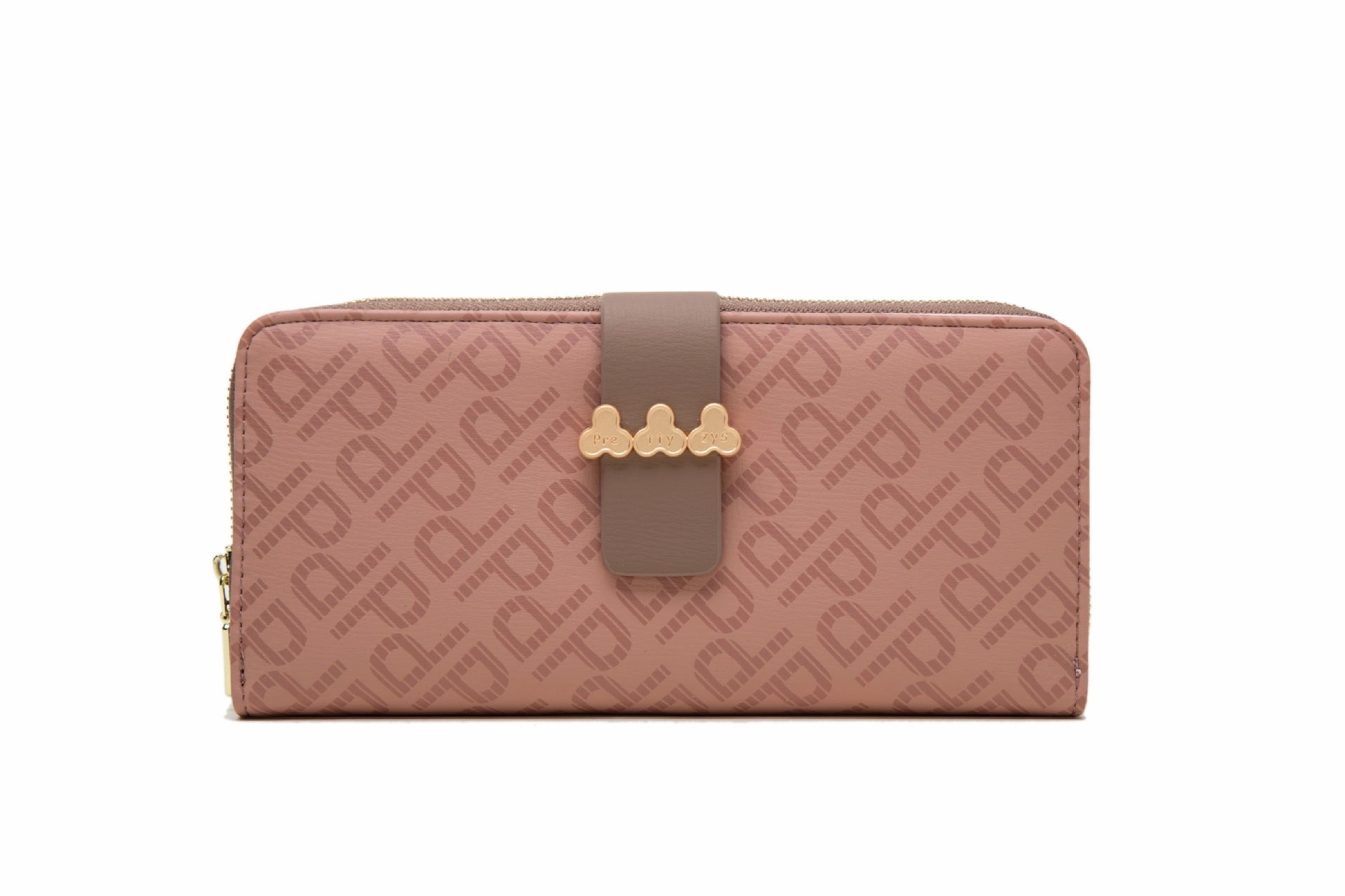 Printed letter buckle folding hand zipper bag