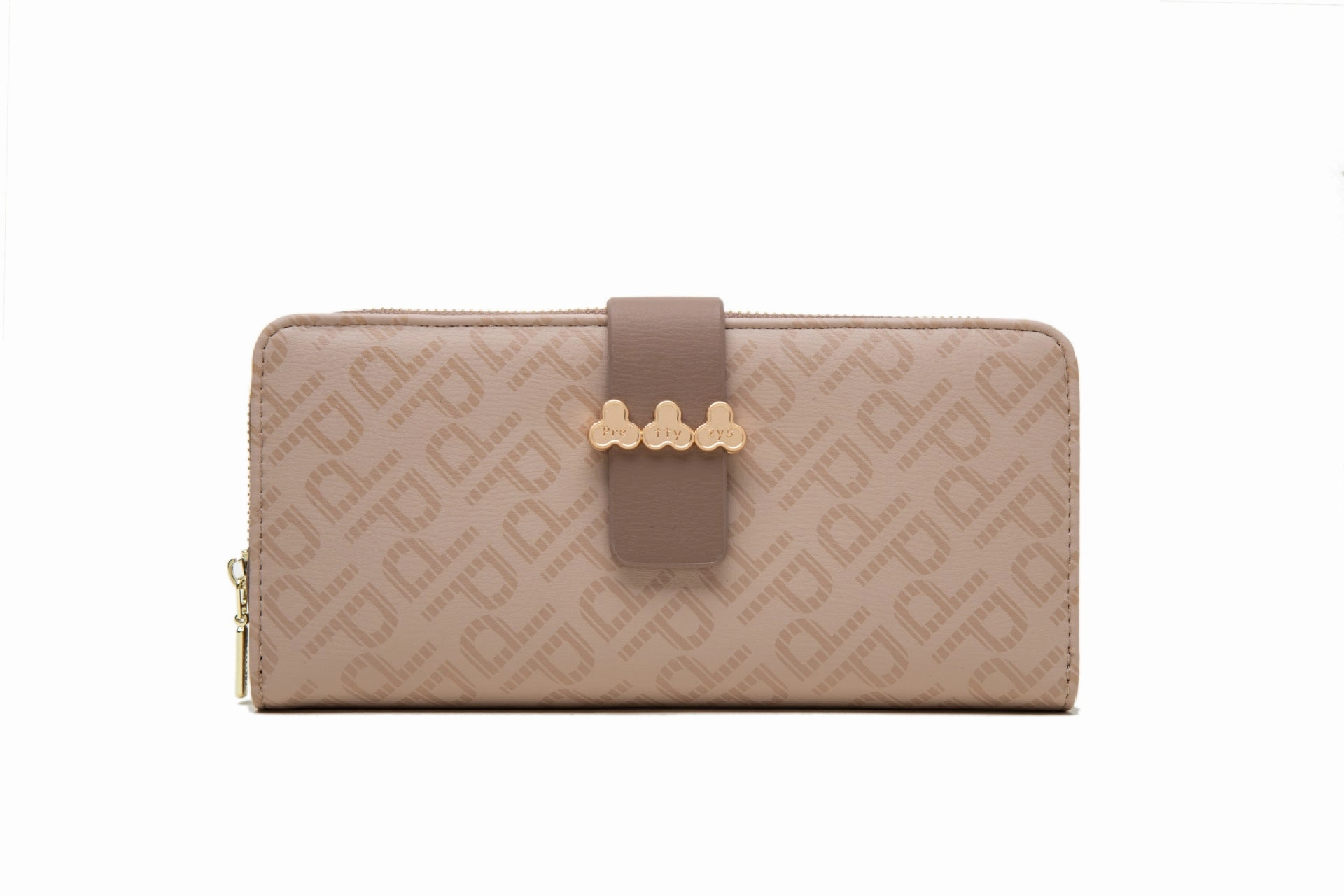 Printed letter buckle folding hand zipper bag