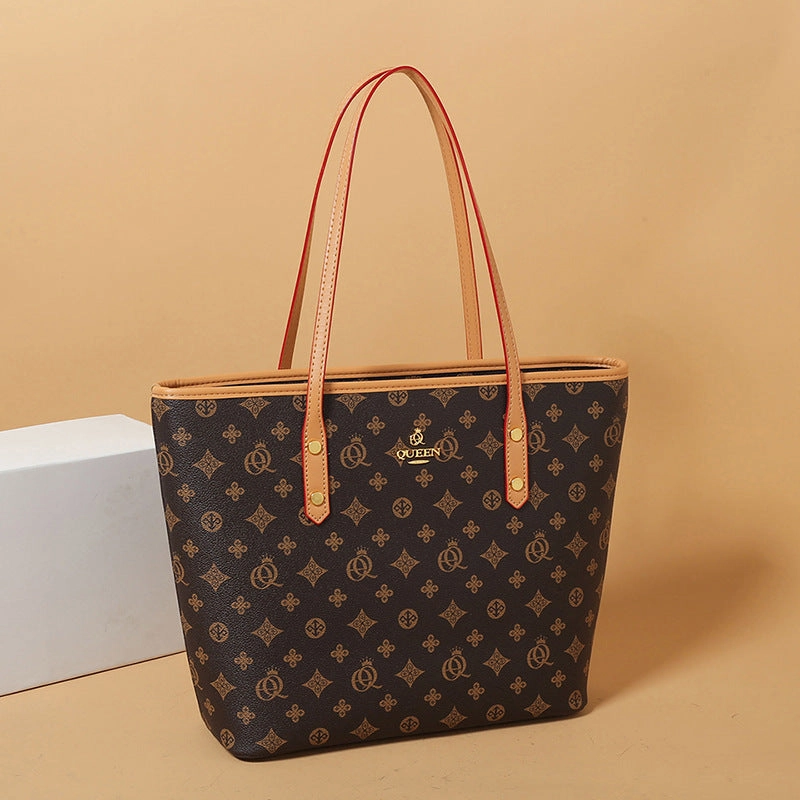 Printed mother and child bag versatile shoulder tote bag