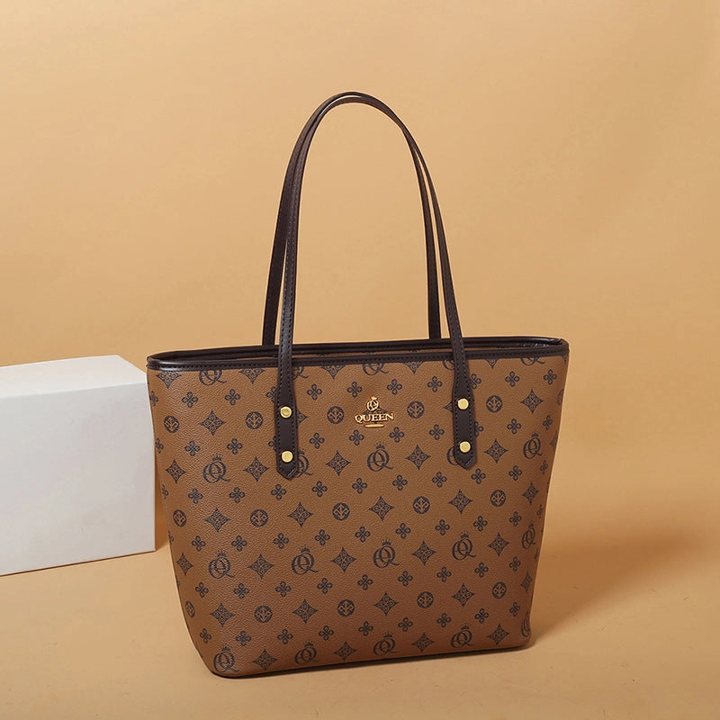 Printed mother and child bag versatile shoulder tote bag