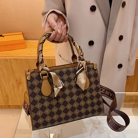 Printed plaid premium tote bag