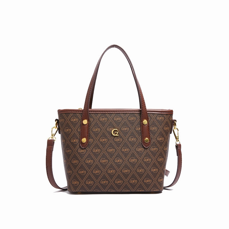 Printed shoulder tote bag