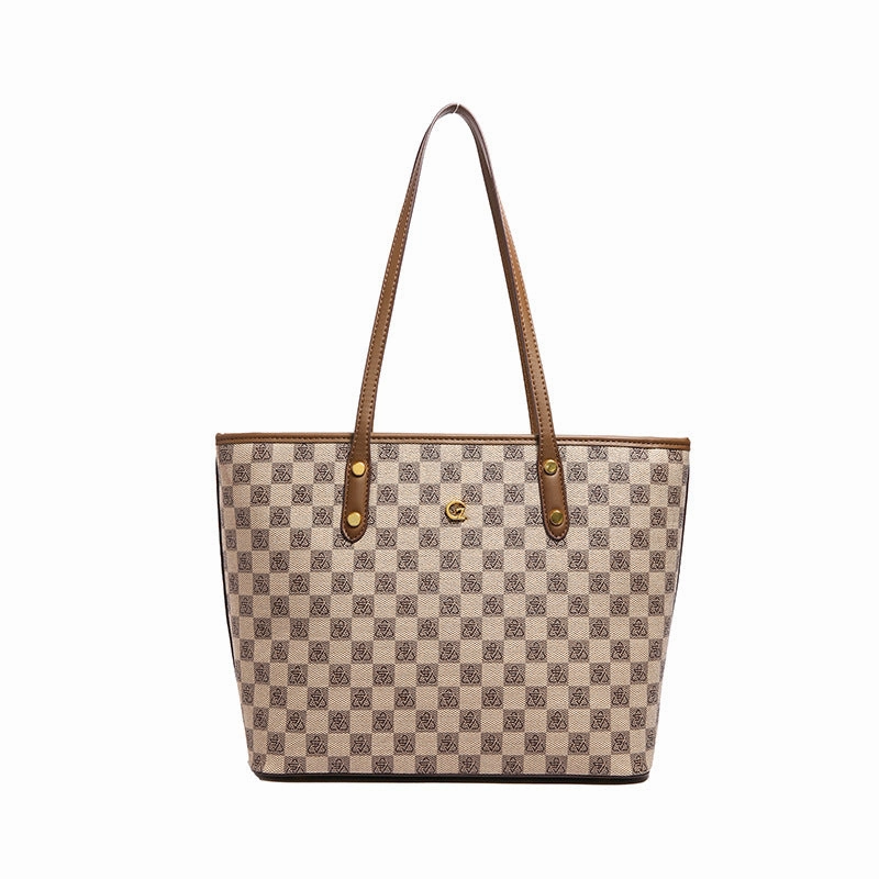 Printed shoulder tote bag