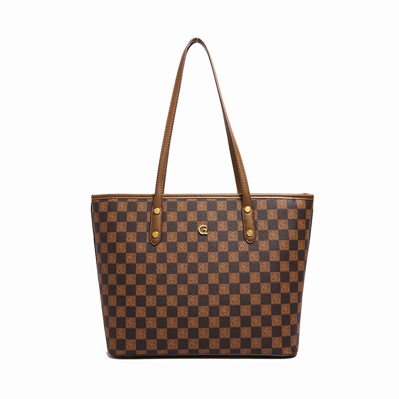 Printed shoulder tote bag